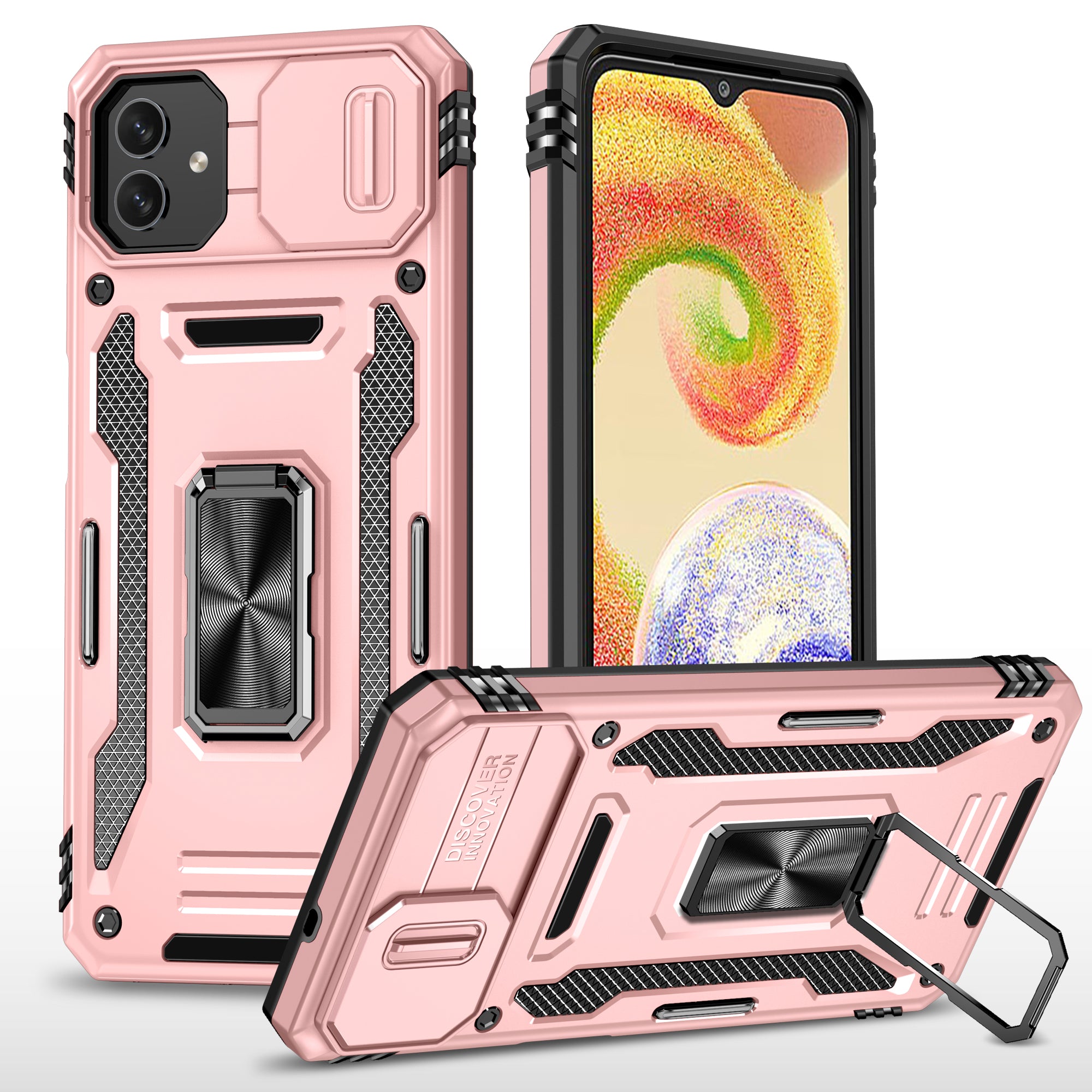 Shockproof Phone Case for Samsung Galaxy A04 4G (164.4 x 76.3 x 9.1 mm) / M13 5G Armor Series PC TPU Cover Kickstand
