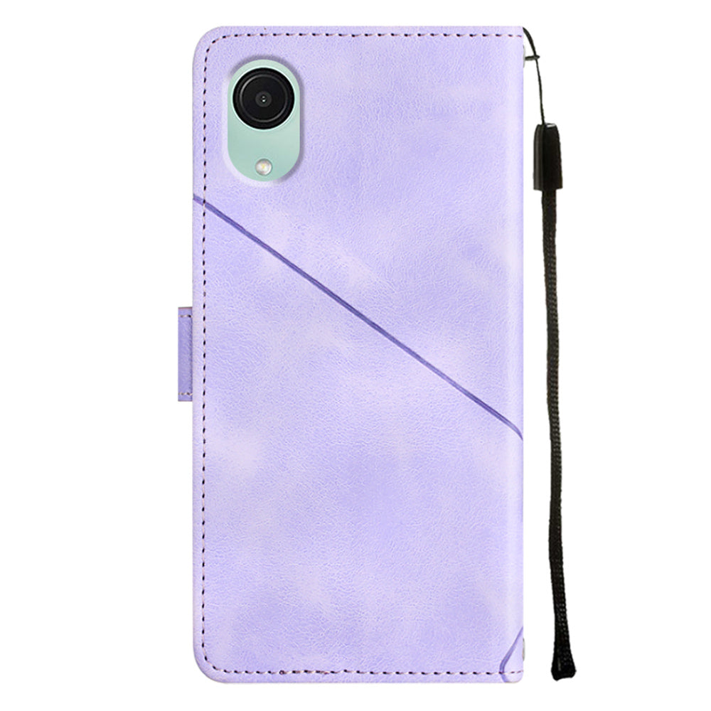 PT005 YB Imprinting Series-6 for Samsung Galaxy A04 Core 4G Phone Leather Case Wallet Stand Cell Phone Cover