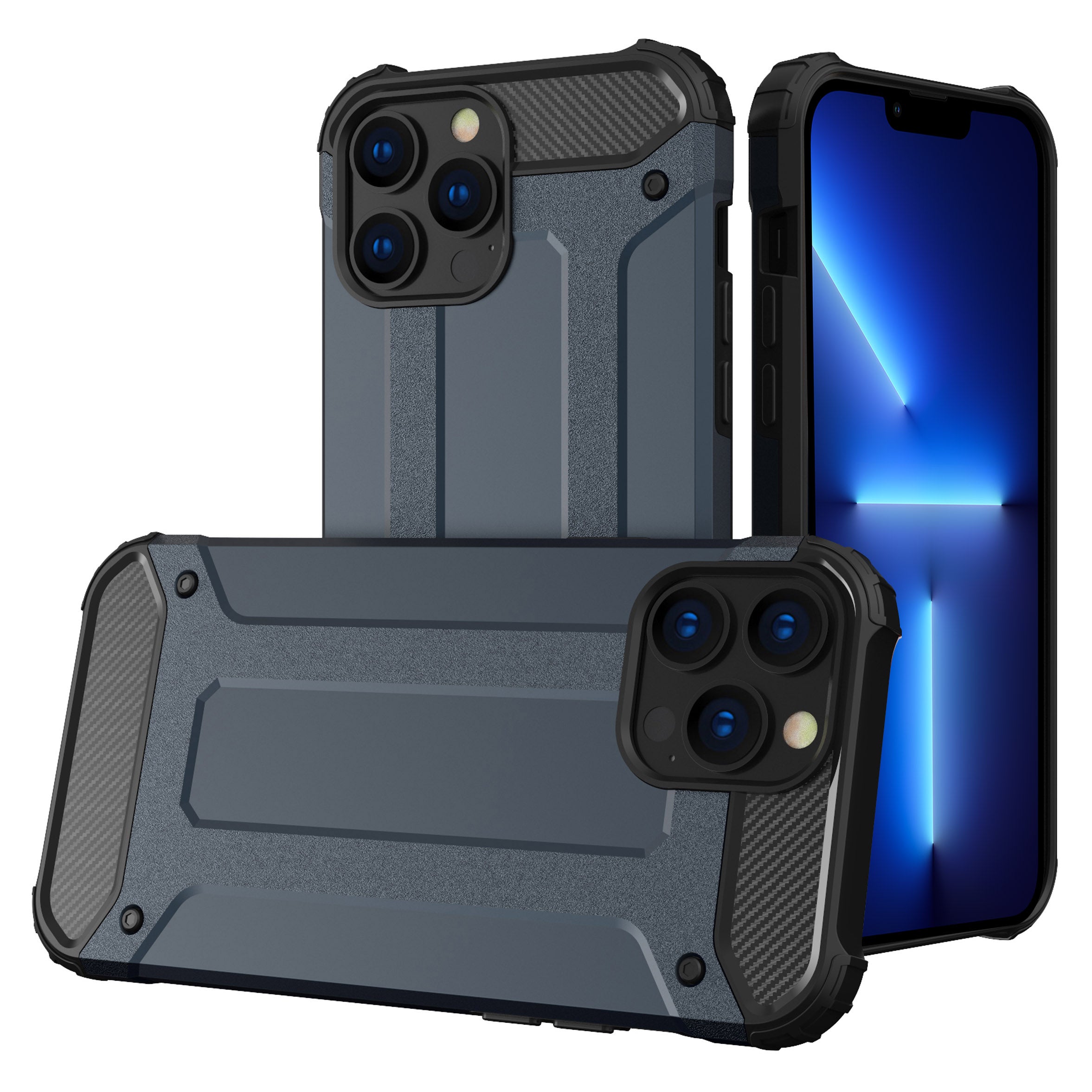 Pro iPhone 13 Pro 6,1 palcový pevný PC zadní měkký zadní kryt TPU odolný proti nárazům, ochranný kryt telefonu