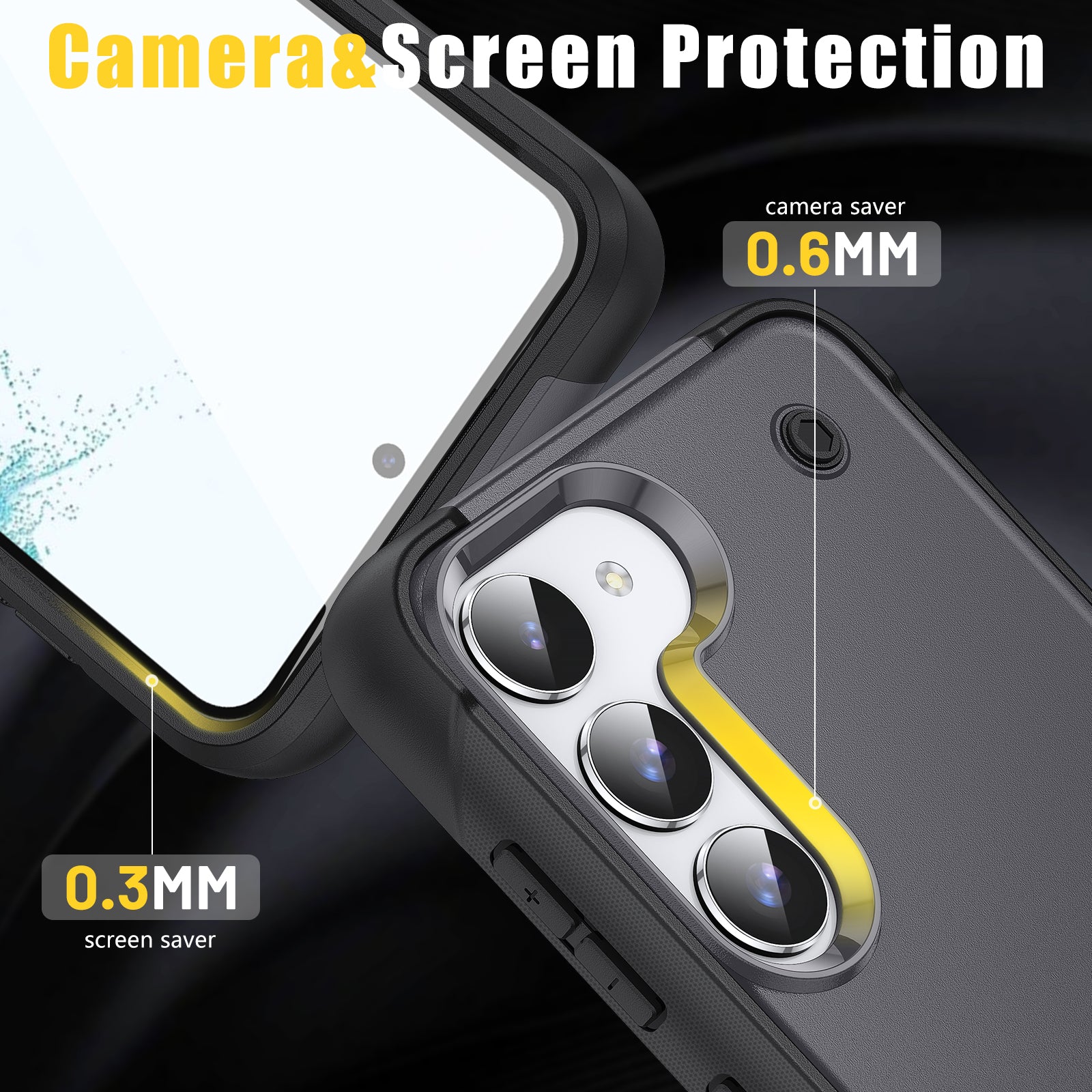 Anti-scratch Phone Cover For Samsung Galaxy S23 Kickstand PC TPU Protective Mobile Phone Case