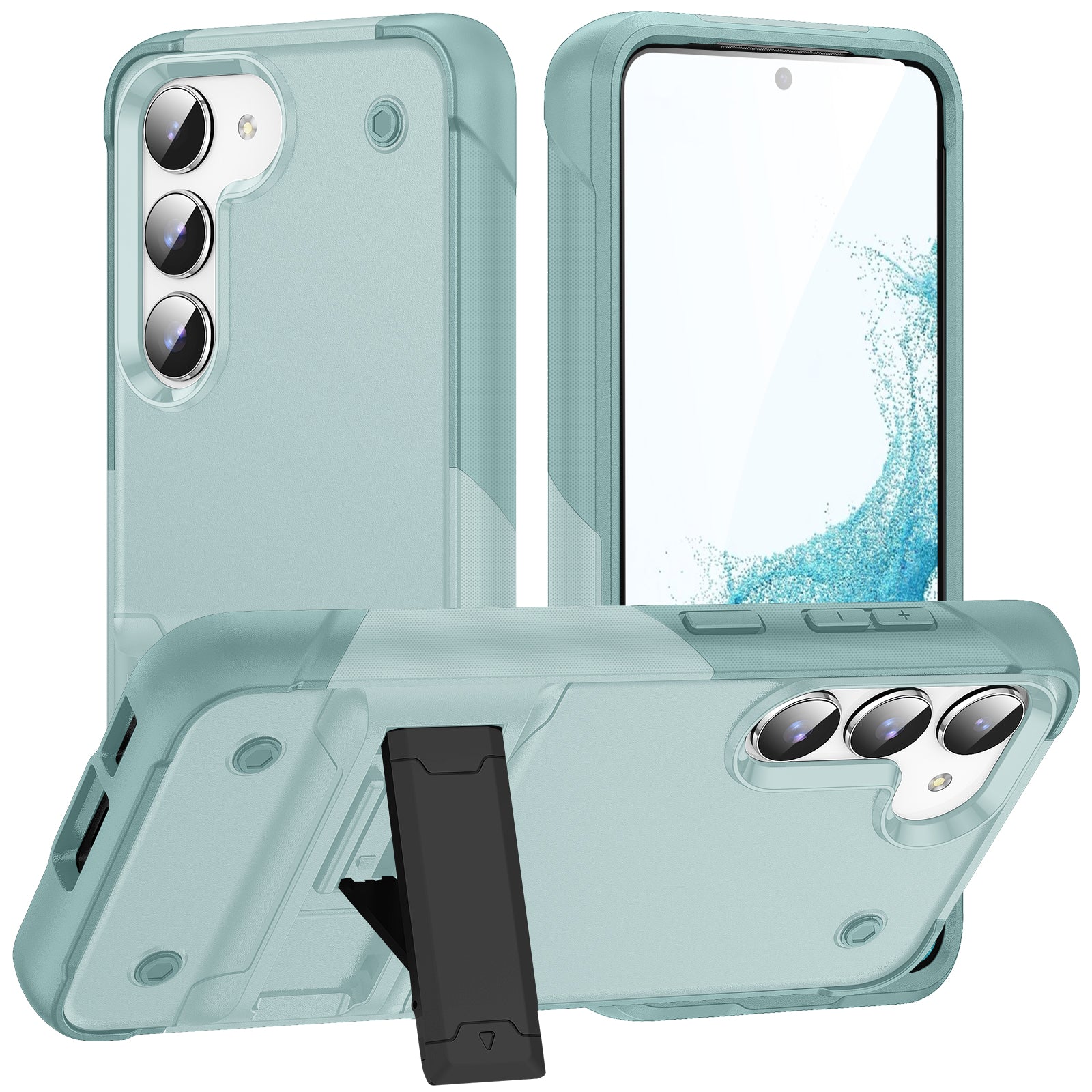 Anti-scratch Phone Cover For Samsung Galaxy S23 Kickstand PC TPU Protective Mobile Phone Case