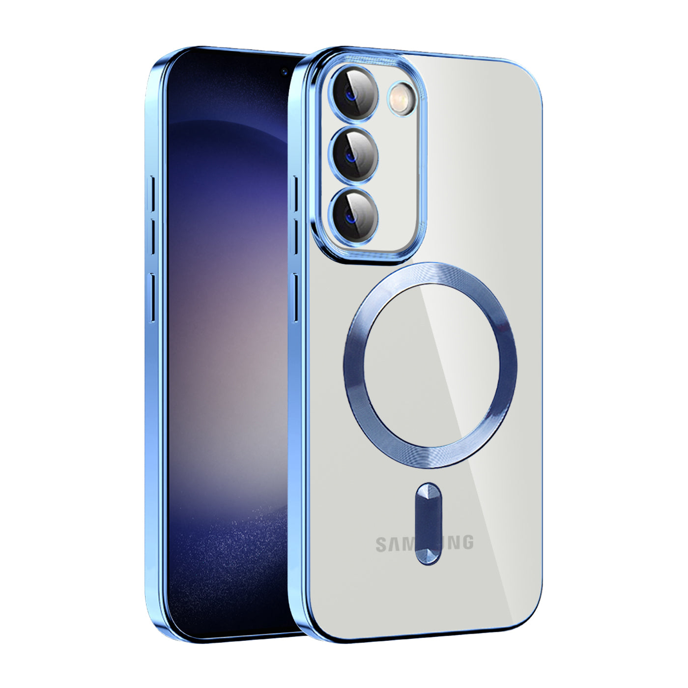Clear Magnetic Case for Samsung Galaxy S23 Compatible with MagSafe TPU PC Shockproof Phone Cover