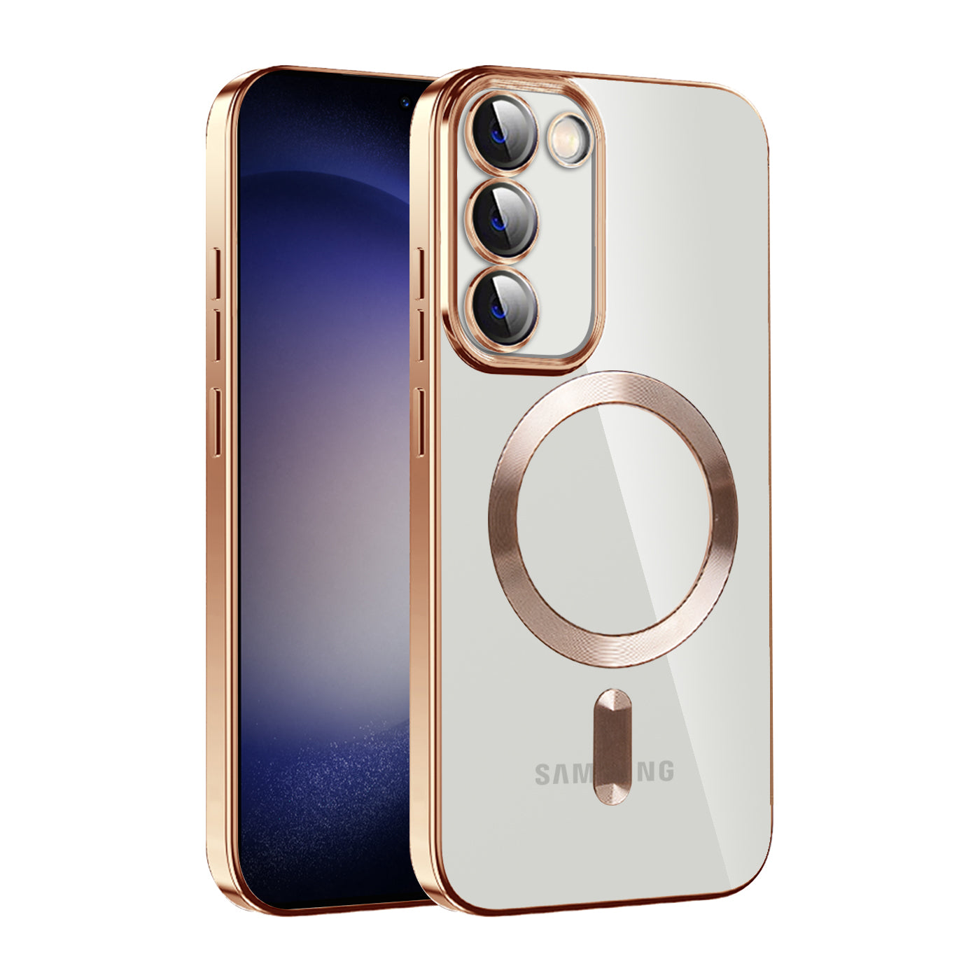 Clear Magnetic Case for Samsung Galaxy S23 Compatible with MagSafe TPU PC Shockproof Phone Cover