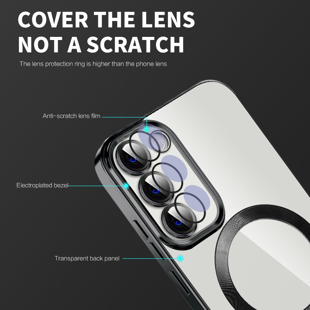 Clear Magnetic Case for Samsung Galaxy S23 Compatible with MagSafe TPU PC Shockproof Phone Cover
