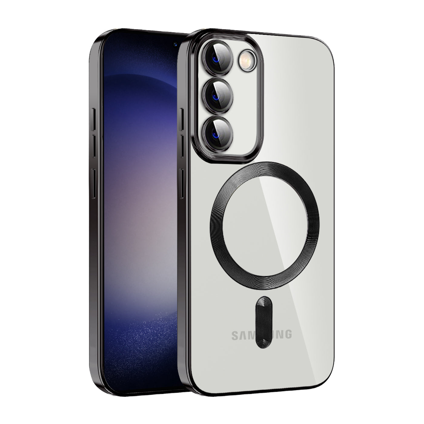 Clear Magnetic Case for Samsung Galaxy S23 Compatible with MagSafe TPU PC Shockproof Phone Cover