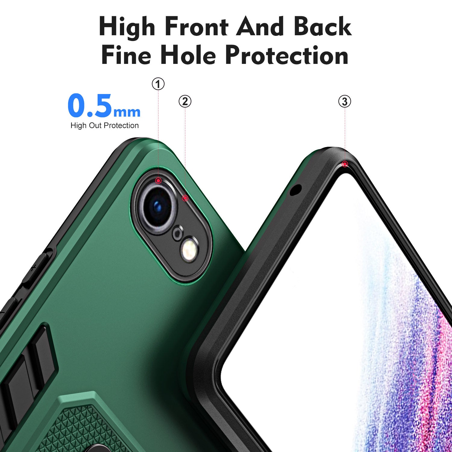 For iPhone 7 / 8 4.7 inch / SE PC TPU Kickstand Phone Case Finger Grip Protective Cover