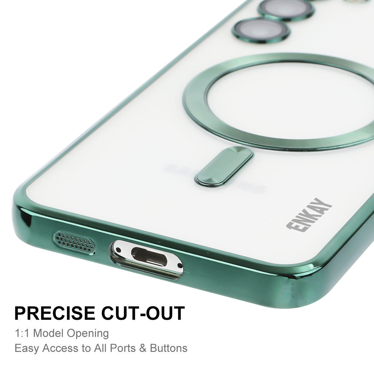 ENKAY HAT PRINCE For Samsung Galaxy S23 Electroplating Edge Camera Protection Back Cover Magnetic TPU Phone Case Compatible with Magsafe