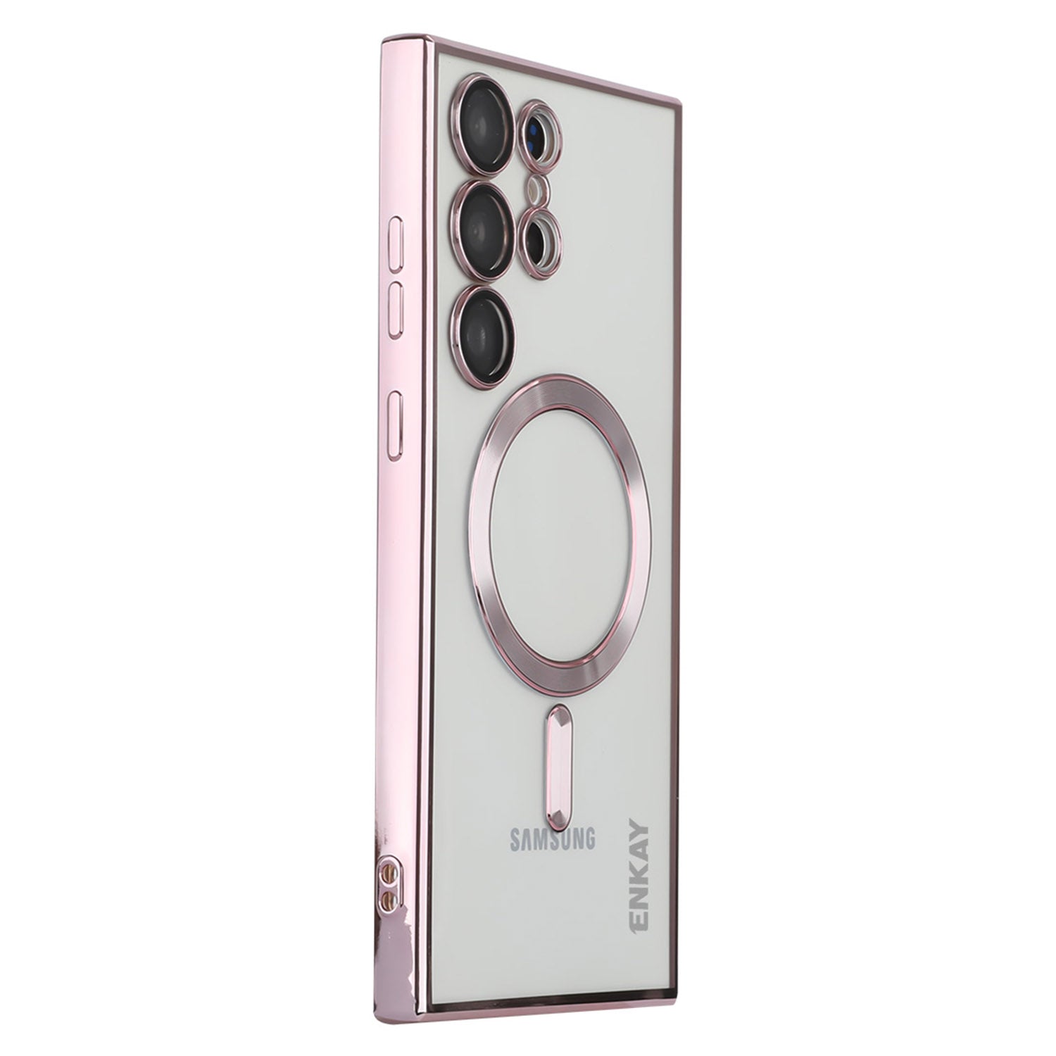 ENKAY HAT PRINCE For Samsung Galaxy S23 Ultra Magnetic Phone Cover Lens Protection Electroplating Clear TPU Case