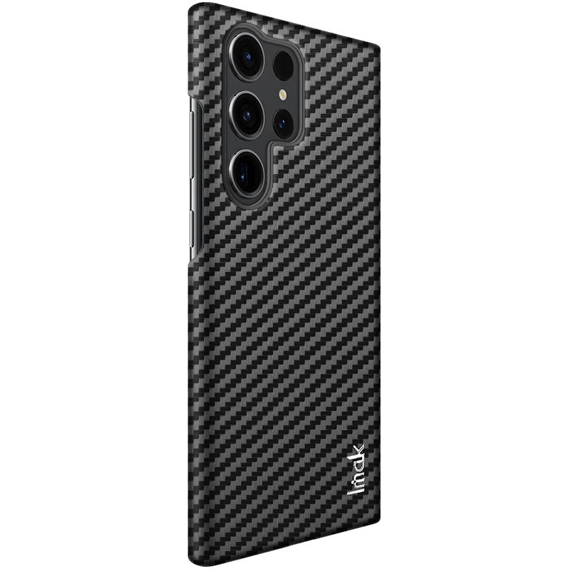 IMAK Ruiyi Series for Samsung Galaxy S23 Ultra Carbon Fiber Texture Phone Case PU Leather Coated PC Slim Fit Cover