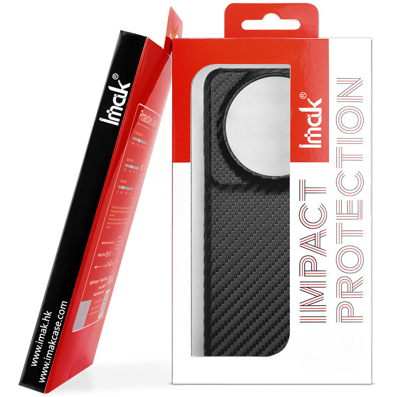 IMAK Ruiyi Series til Samsung Galaxy S23+ telefoncover PU lædercoated PC Carbon Fiber Texture telefoncover