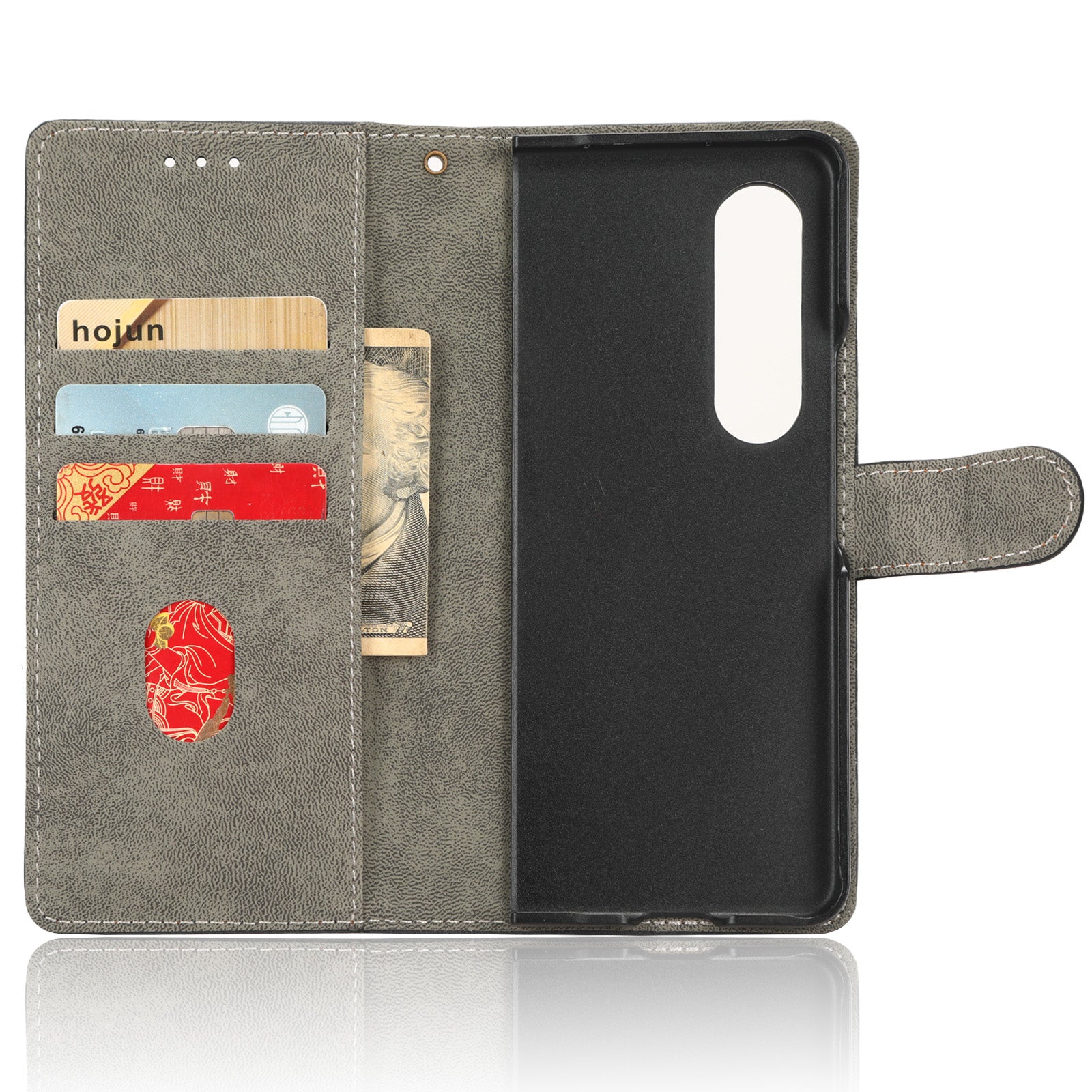 For Samsung Galaxy Z Fold3 5G Leather Phone Case RFID Blocking Wallet Stand Smartphone Cover with Strap