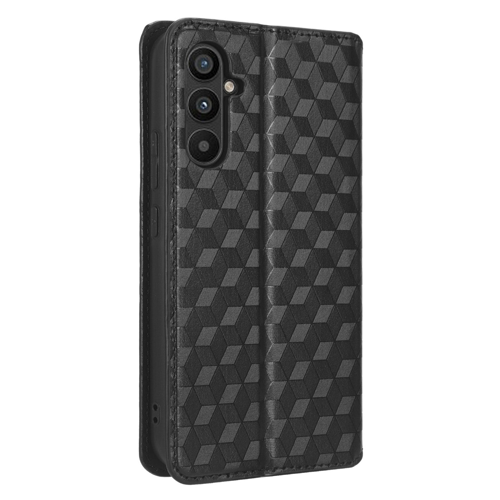 For Samsung Galaxy A24 4G / A24 5G Cell Phone Case Imprinted Rhombus Pattern Wallet Stand Leather Phone Cover