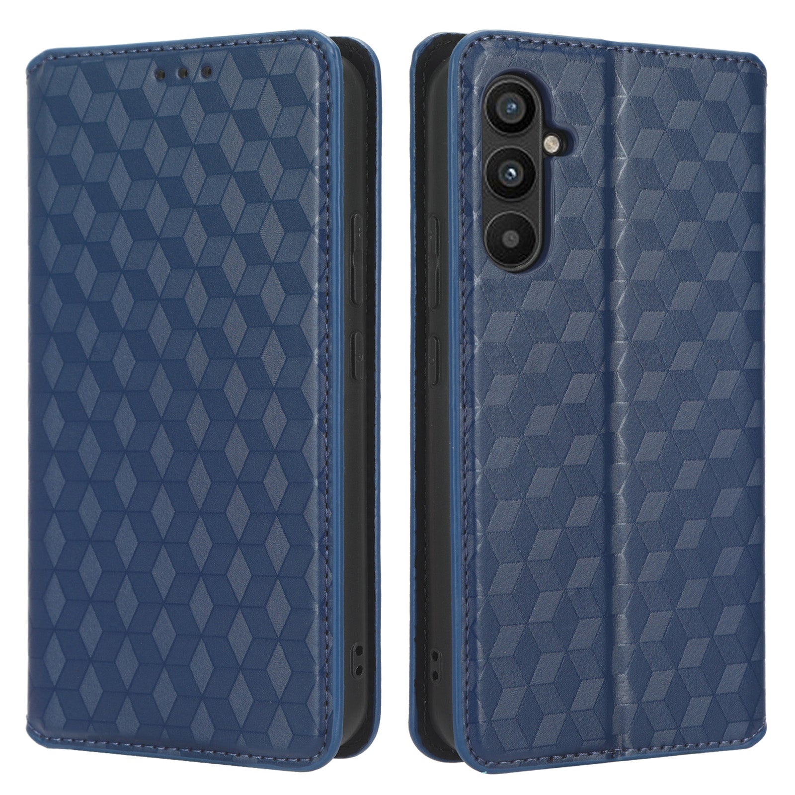 For Samsung Galaxy A24 4G / A24 5G Cell Phone Case Imprinted Rhombus Pattern Wallet Stand Leather Phone Cover