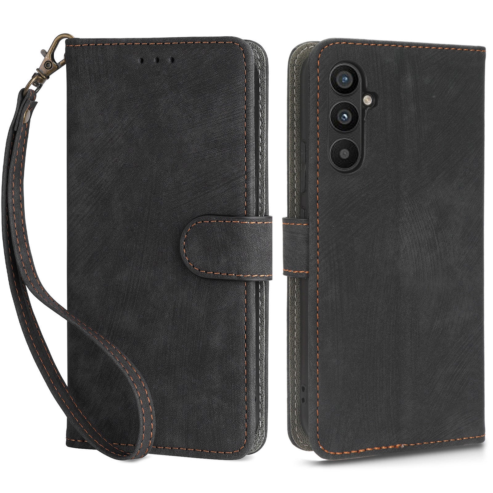 For Samsung Galaxy A24 4G / A24 5G RFID Blocking Phone Cover Wallet Stand Leather Case with Strap