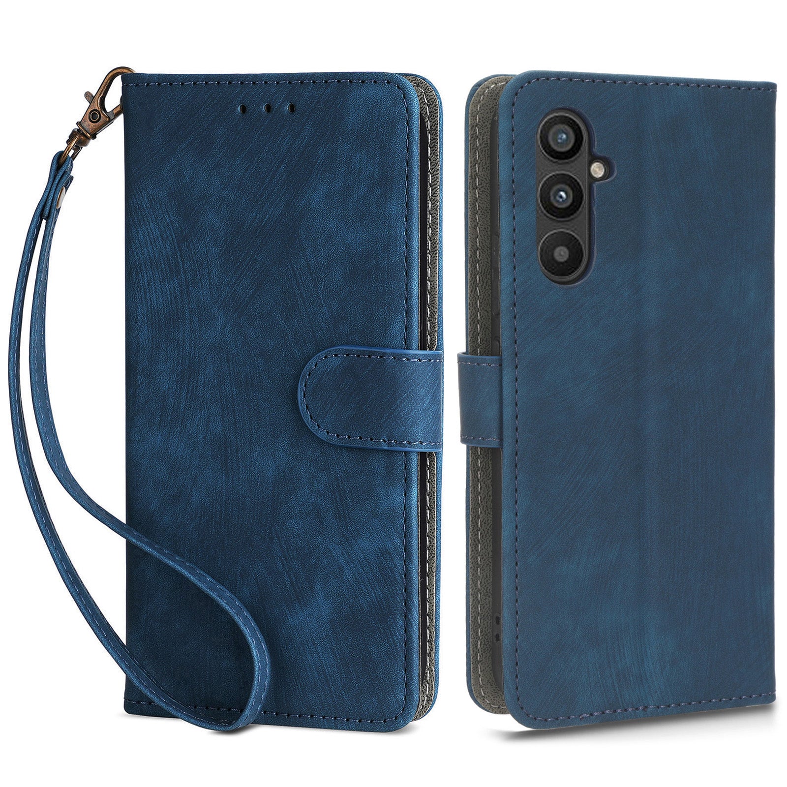 For Samsung Galaxy A24 4G / A24 5G RFID Blocking Phone Cover Wallet Stand Leather Case with Strap