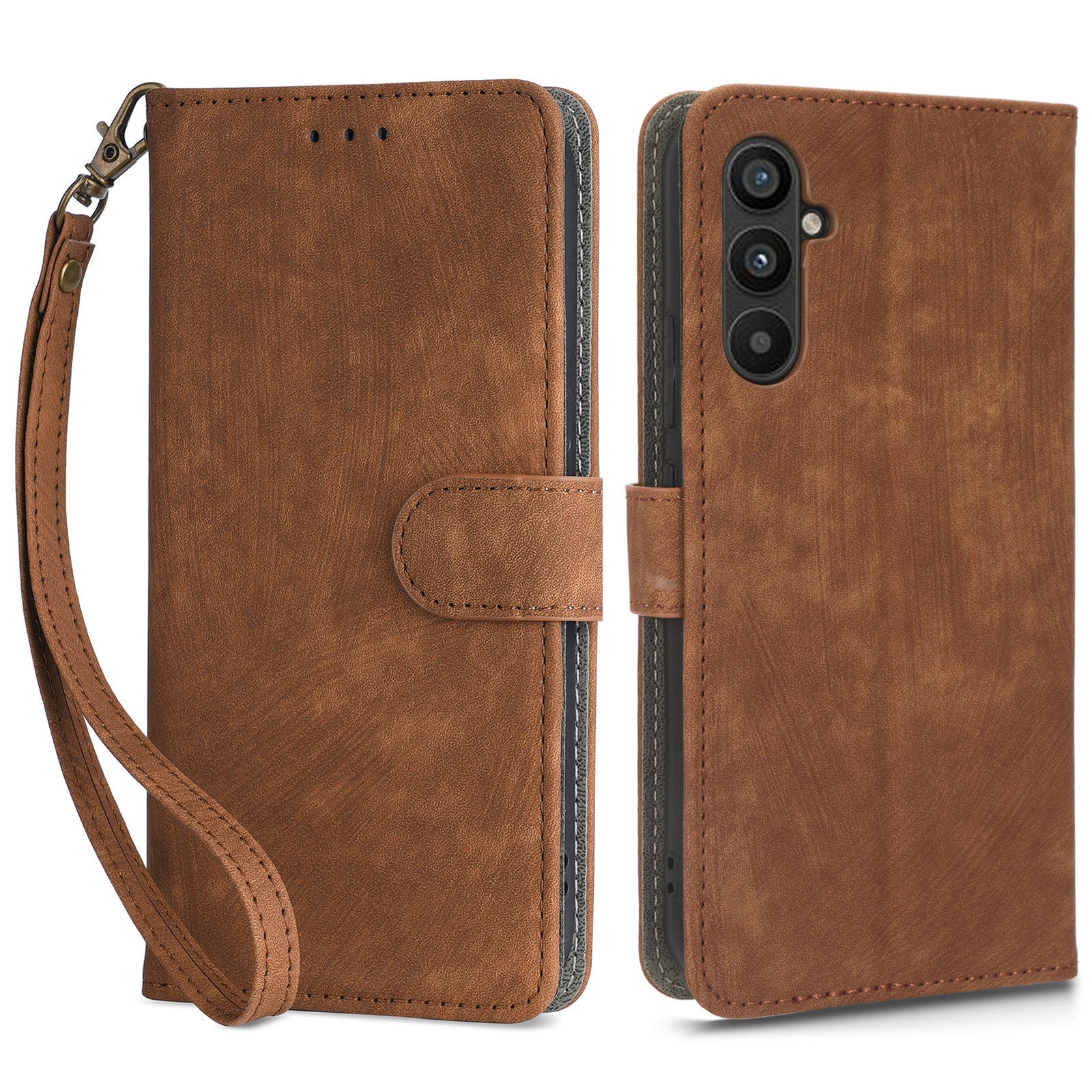 For Samsung Galaxy A24 4G / A24 5G RFID Blocking Phone Cover Wallet Stand Leather Case with Strap