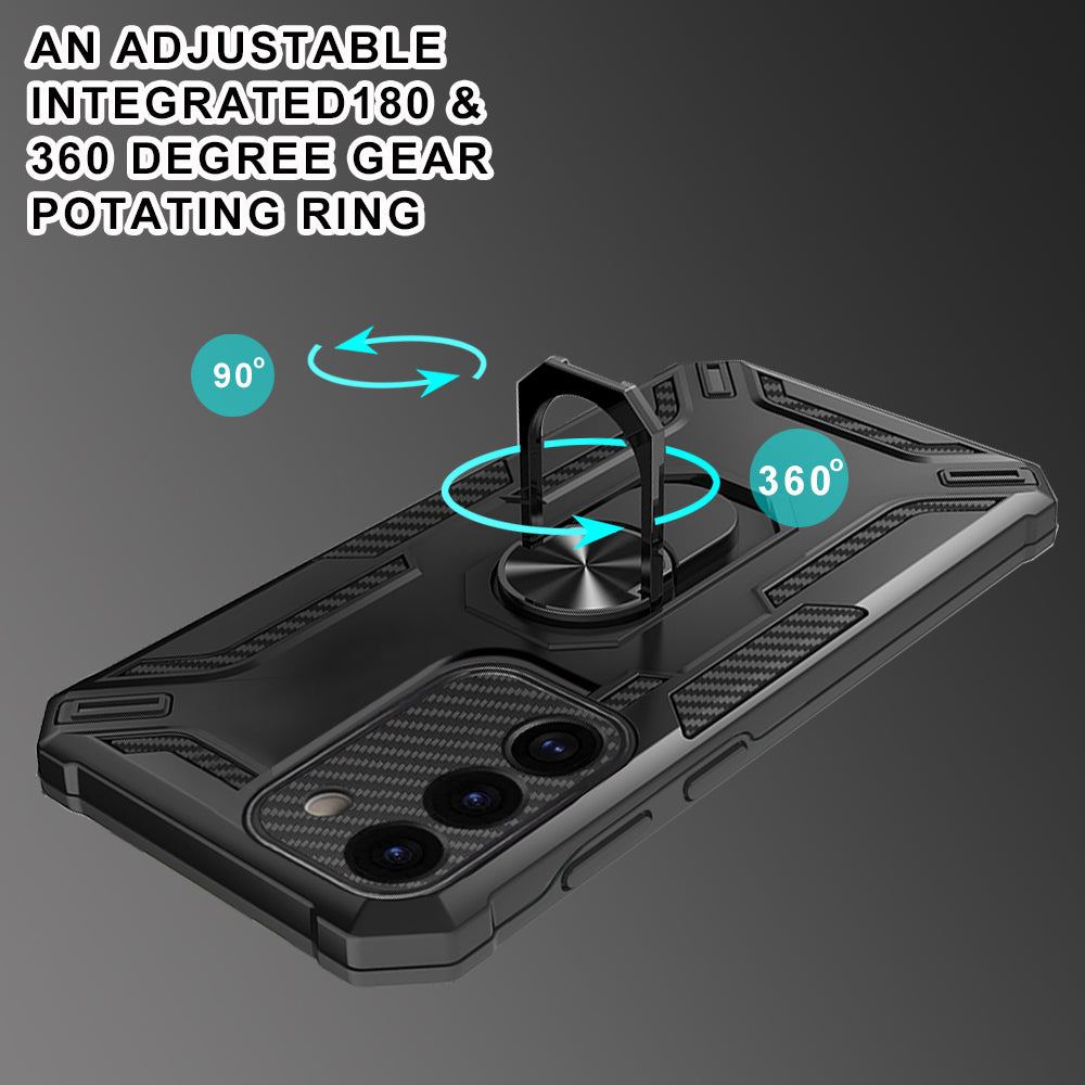 For Samsung Galaxy S23 Anti-drop Phone Case Ring Kickstand PC TPU Smartphone Cover