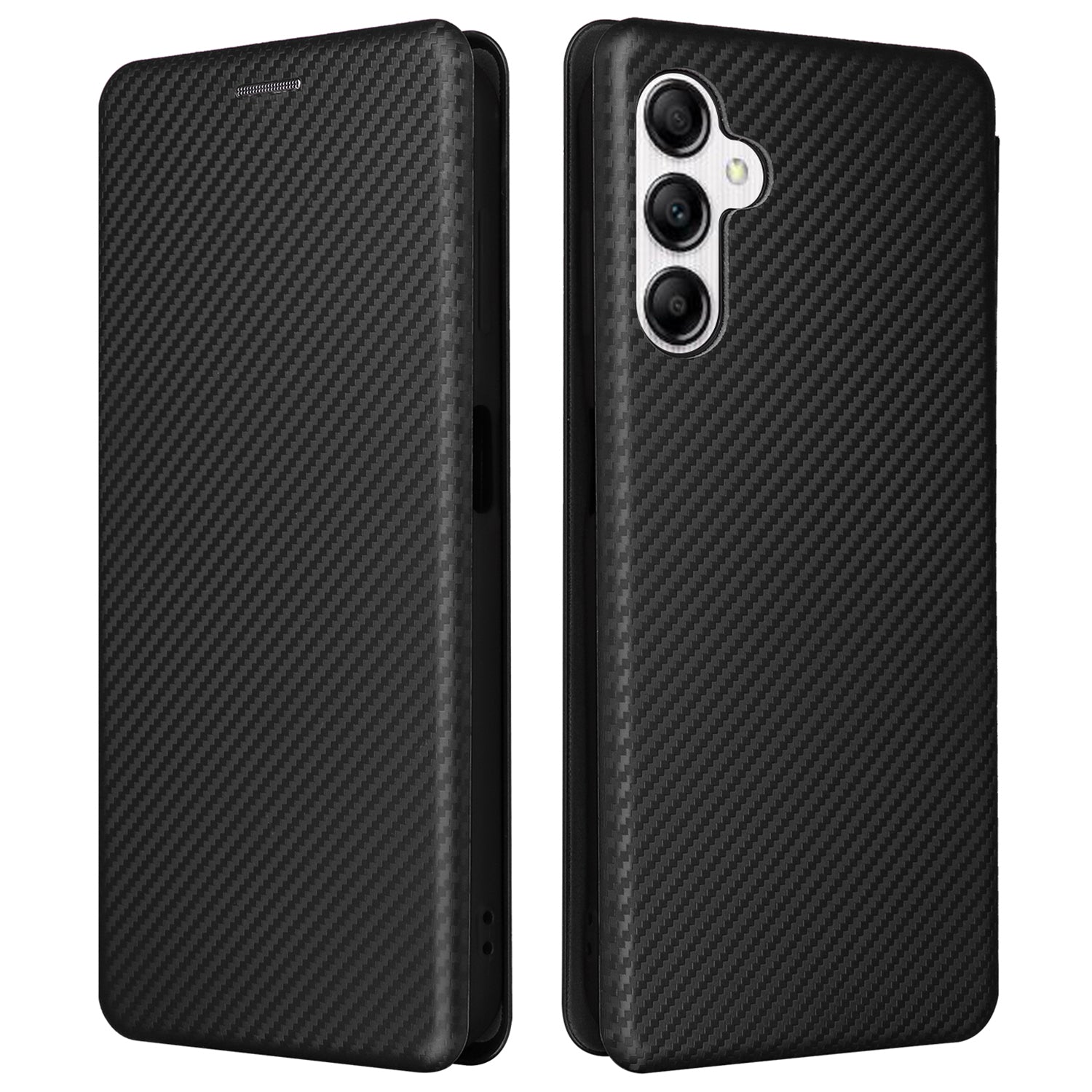 Pro Samsung Galaxy A14 5G kožené pouzdro na telefon stojánek Držák karty Ochranný kryt na telefon s texturou uhlíkových vláken