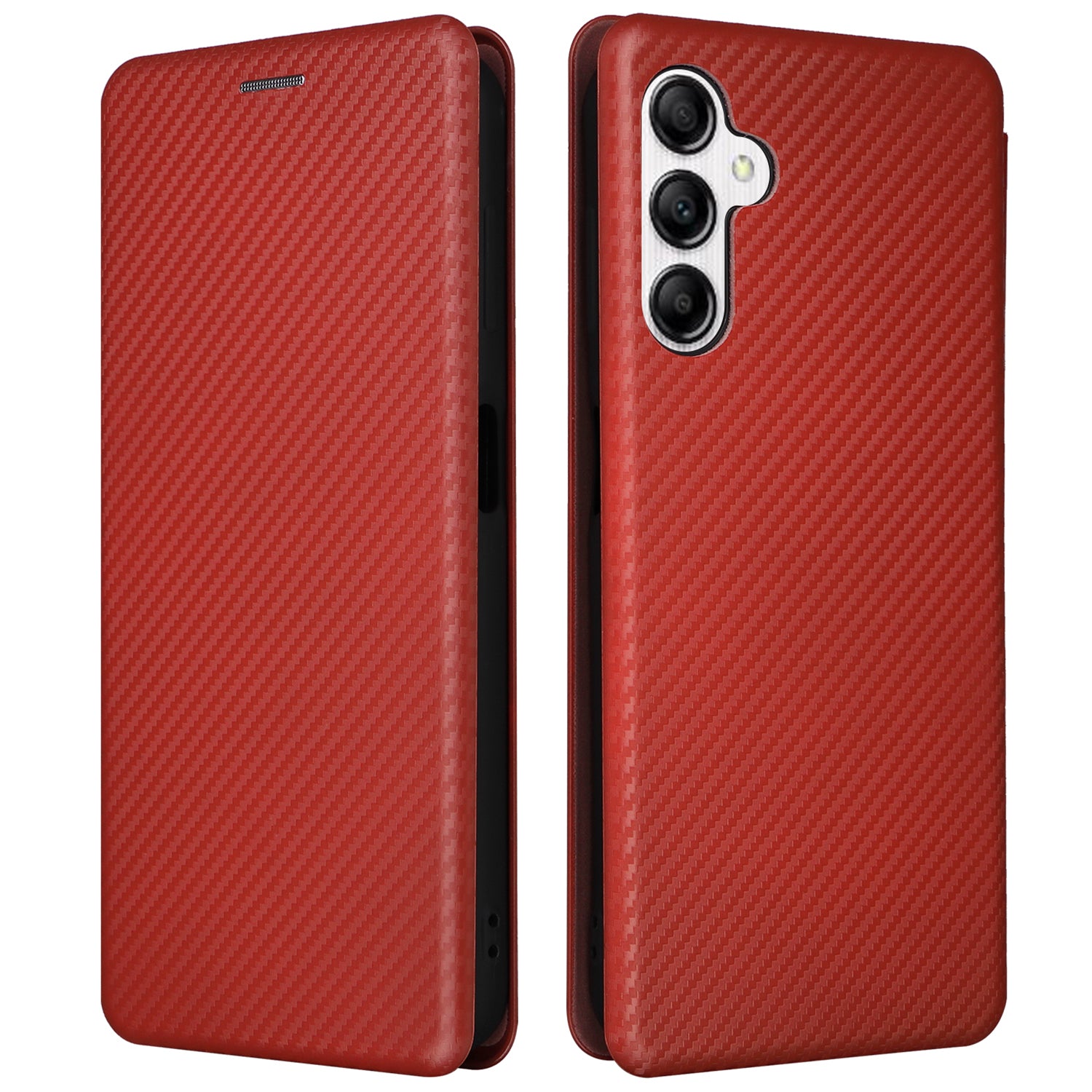 For Samsung Galaxy A14 5G Leather Phone Case Stand Card Holder Carbon Fiber Texture Protective Phone Cover