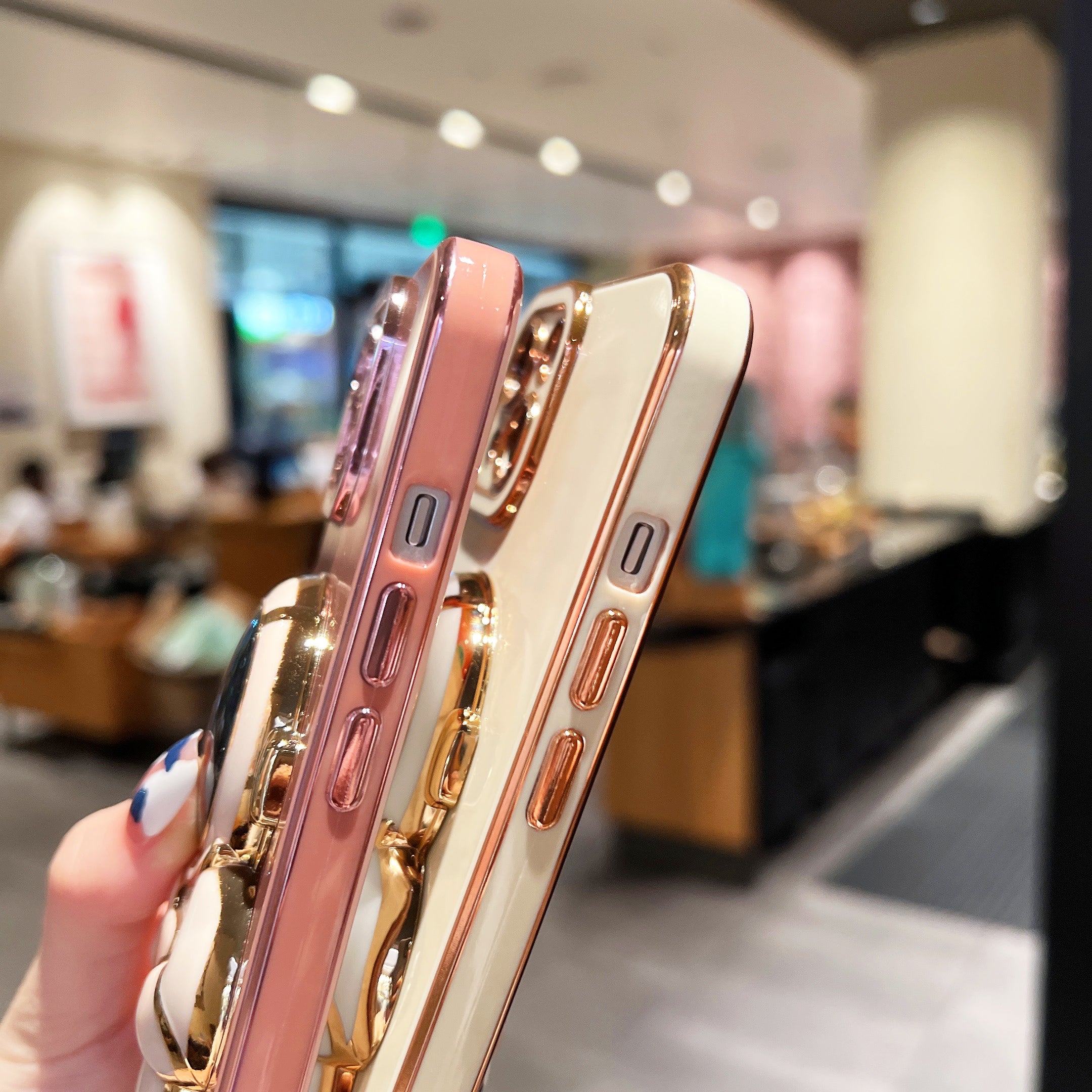 For iPhone 14 TPU Phone Case Electroplating Back Cover with Astronaut Kickstand