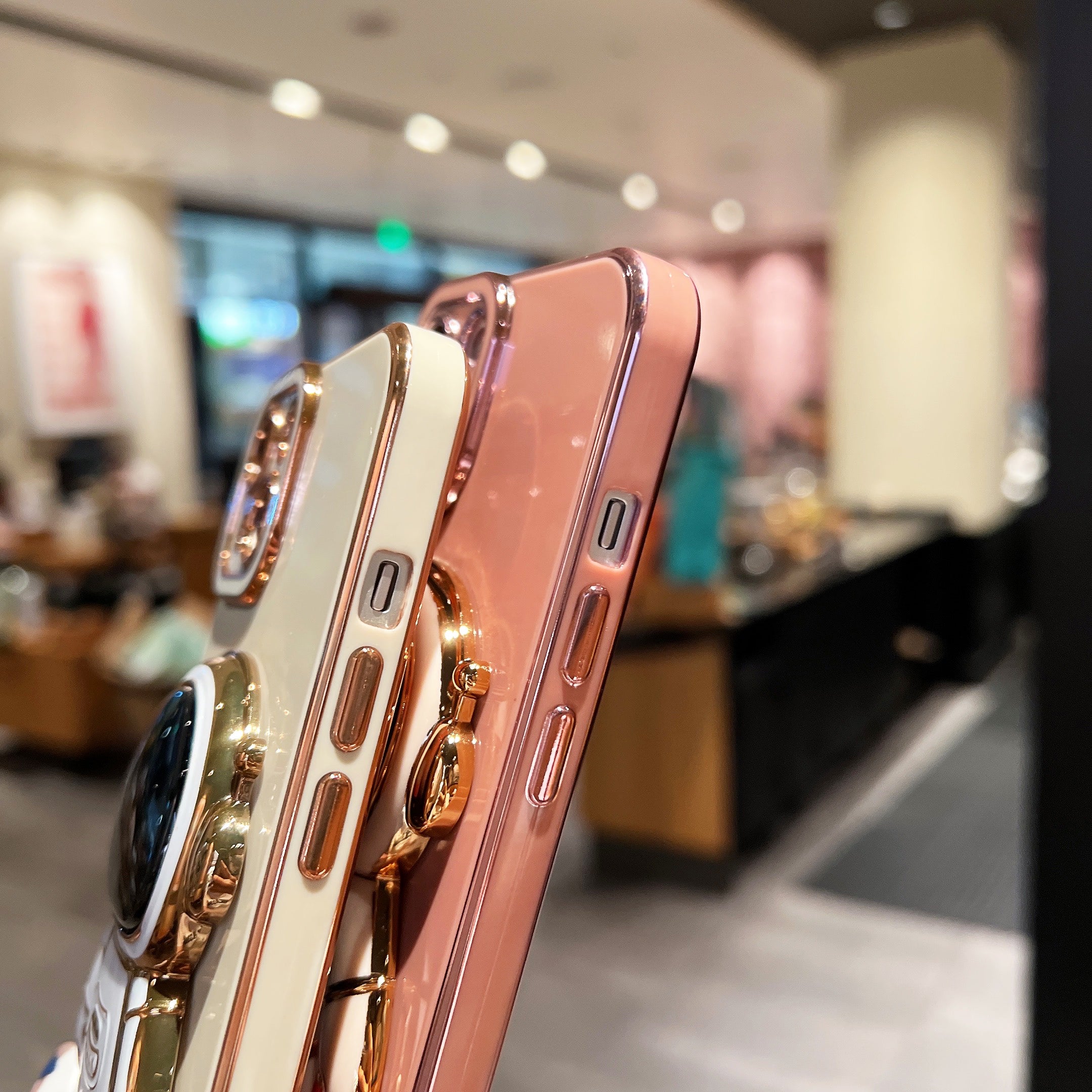 Pro iPhone 14 Plus TPU pouzdro na telefon Astronaut Kickstand Electroplating Love Heart Kryt telefonu