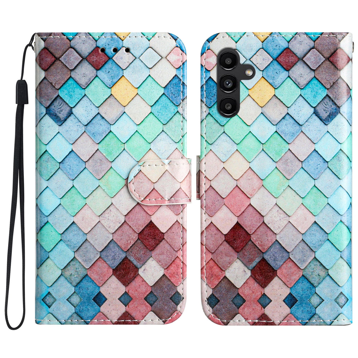 For Samsung Galaxy A34 5G Wallet Phone Case PU Leather Pattern Printing Stand Flip Cover
