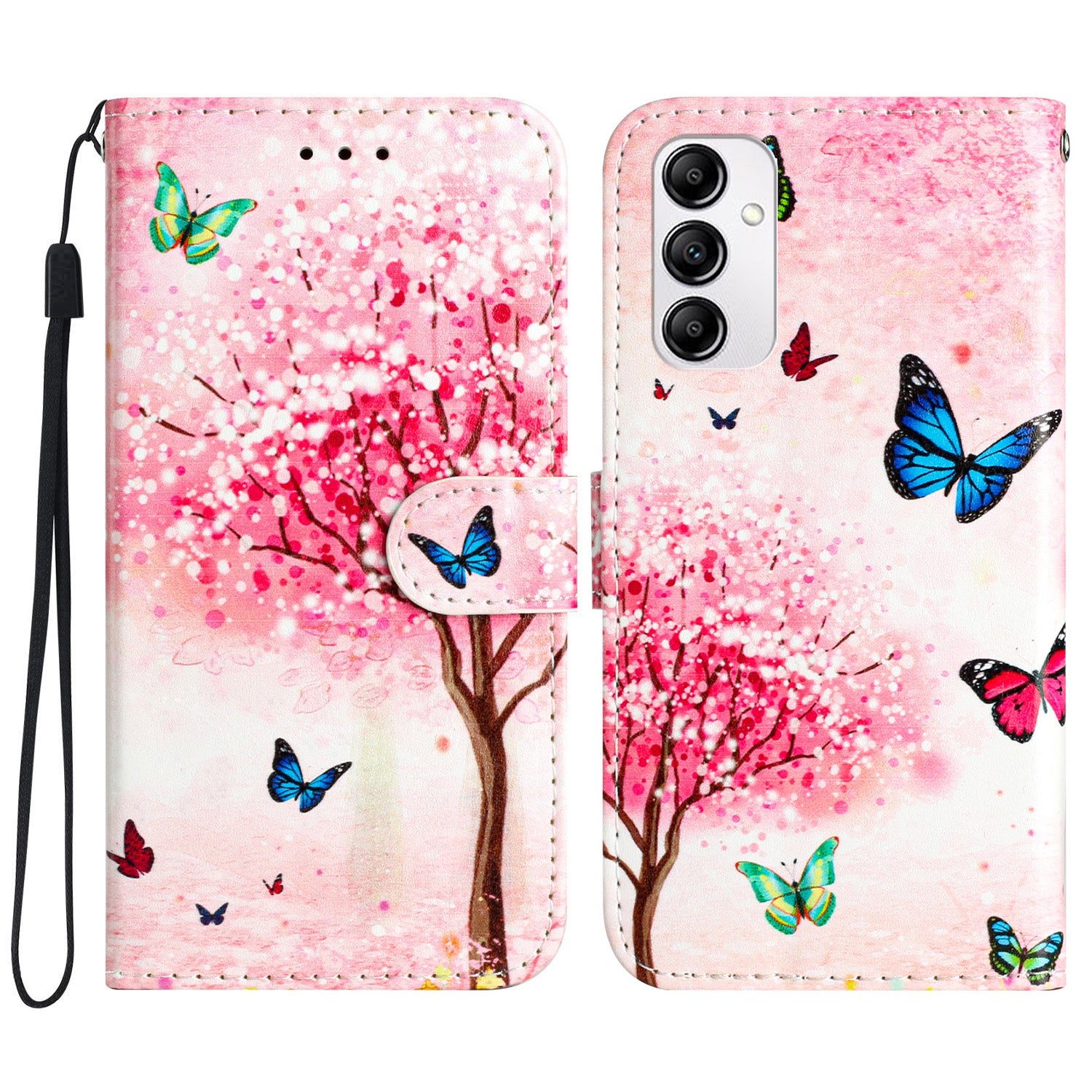 Pouzdro na peněženku pro Samsung Galaxy A14 5G PU kožený vzor s potiskem stojánek na kabelku vyklápěcí kryt na telefon