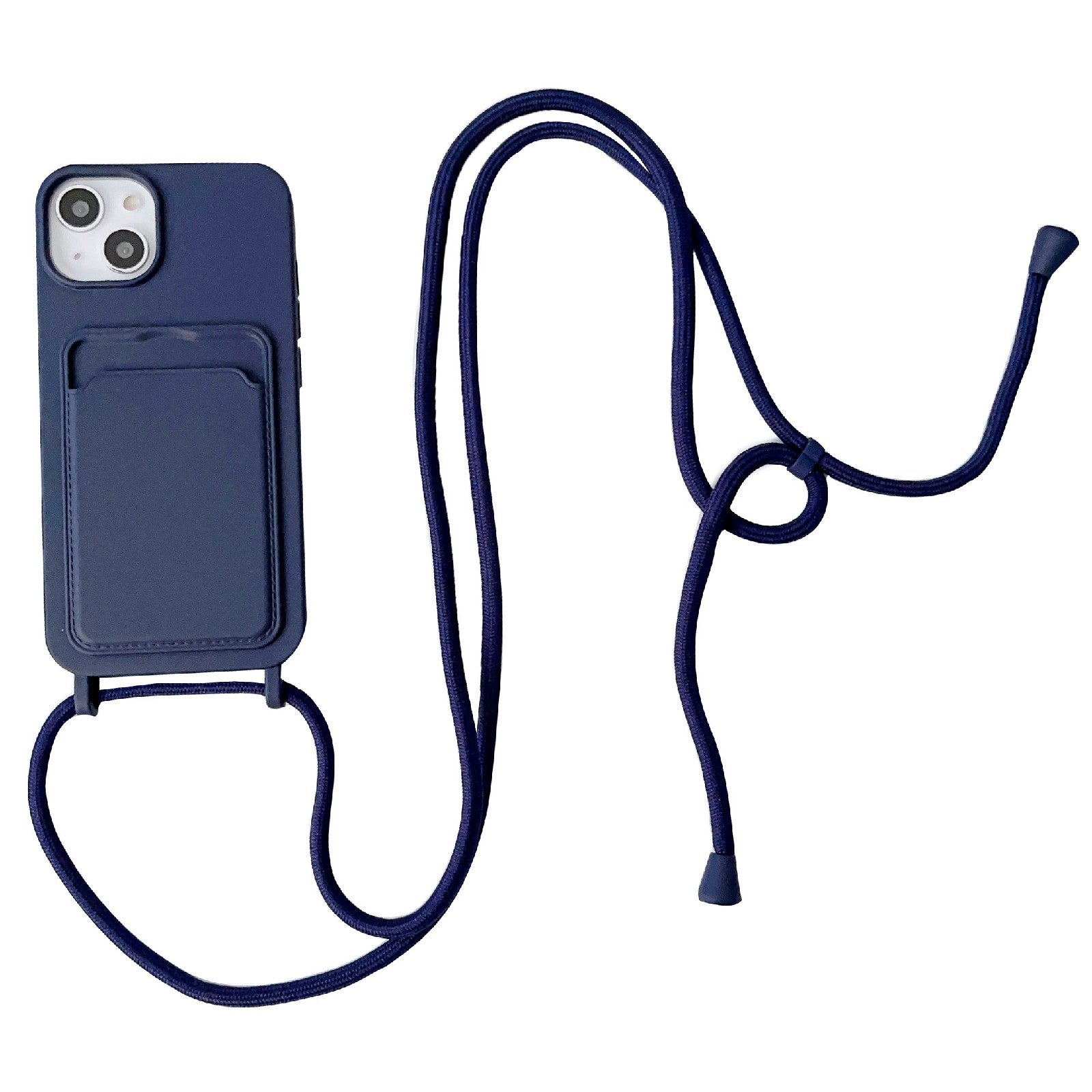 Pro iPhone 14 Plus Tekuté silikonové pouzdro na telefon Slim Fit Kryt s páskem
