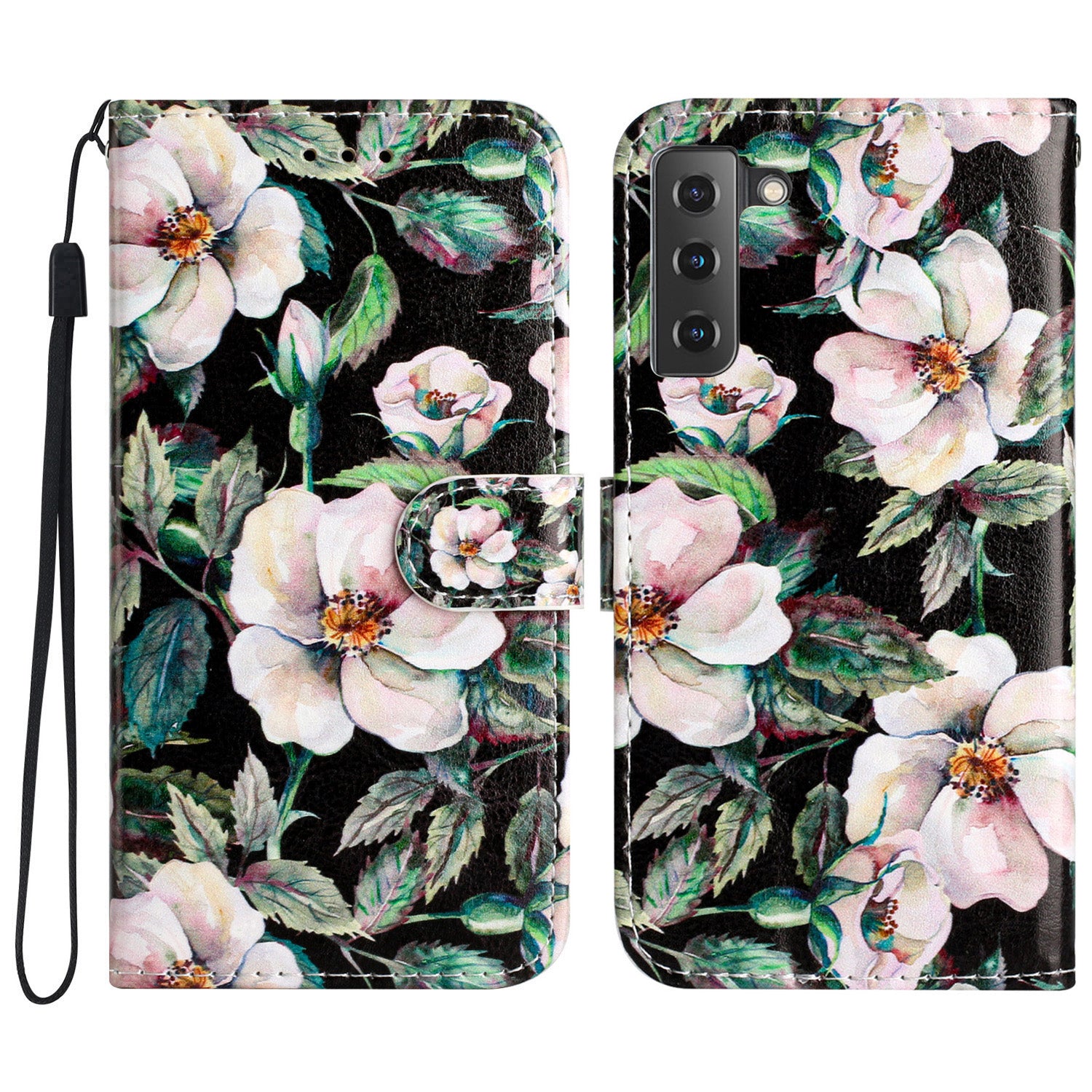 For Samsung Galaxy S22 5G Pattern Printing PU Leather Phone Case Wallet Stand Flip Shockproof Cover