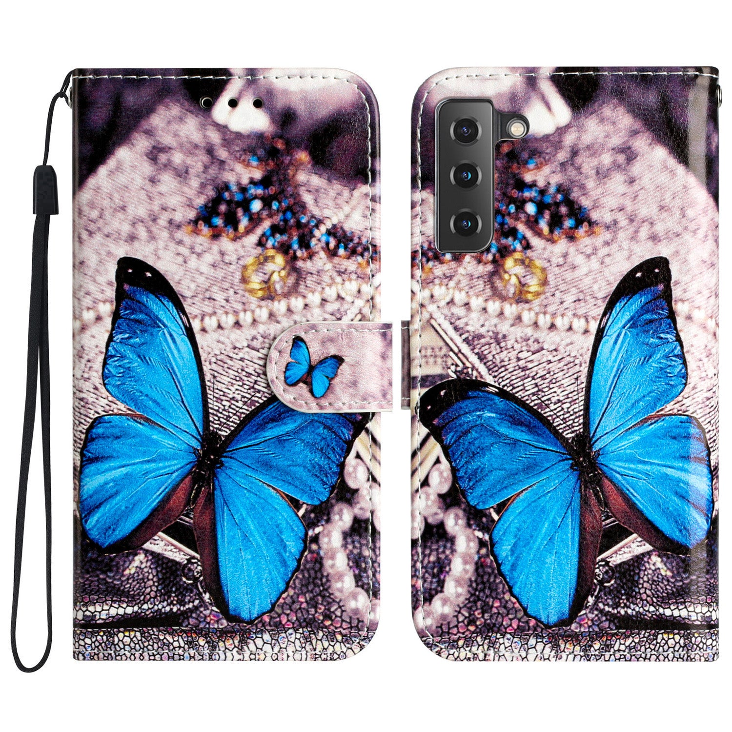 For Samsung Galaxy S22 5G Pattern Printing Leather Flip Phone Case Stand Wallet Cell Phone Cover