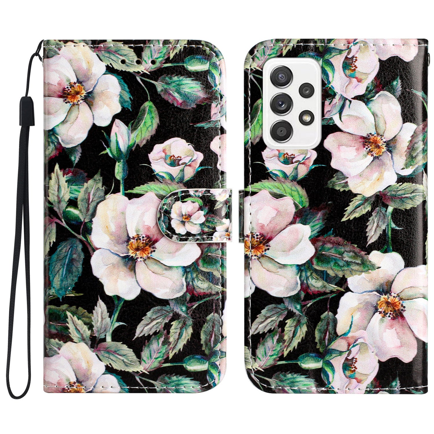 Til Samsung Galaxy A32 4G (EU-version) Mønsterudskrivning Stødsikker telefonetui Læderpung Flip Stand Shell
