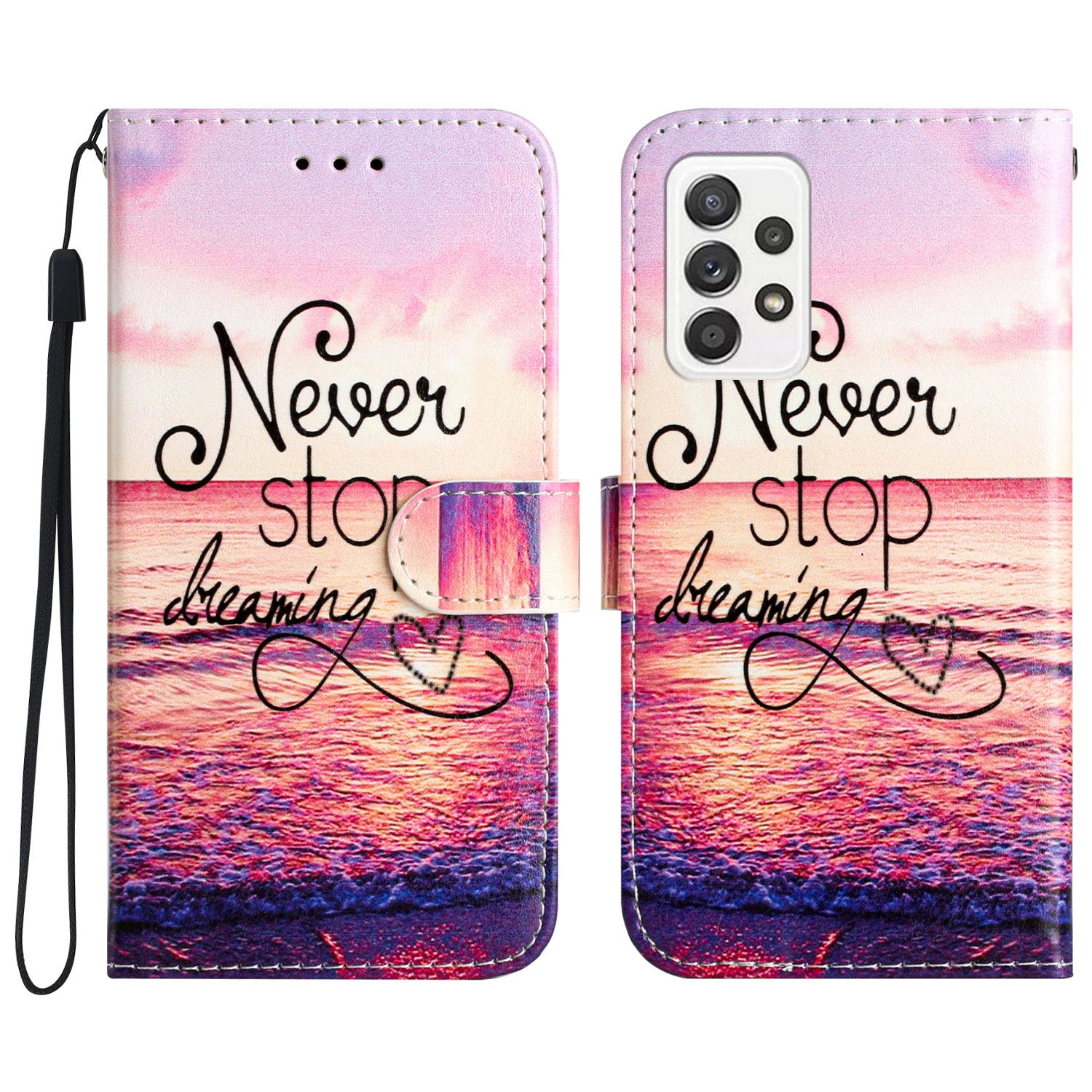 Til Samsung Galaxy A32 4G (EU-version) Mønsterudskrivning Stødsikker telefonetui Læderpung Flip Stand Shell