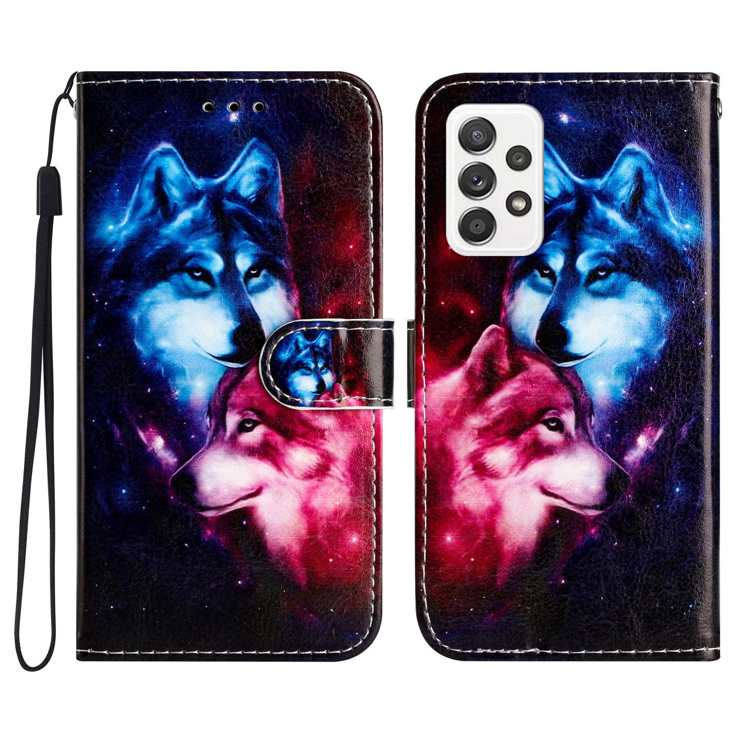 Til Samsung Galaxy A32 4G (EU-version) Mønsterudskrivning Stødsikker telefonetui Læderpung Flip Stand Shell