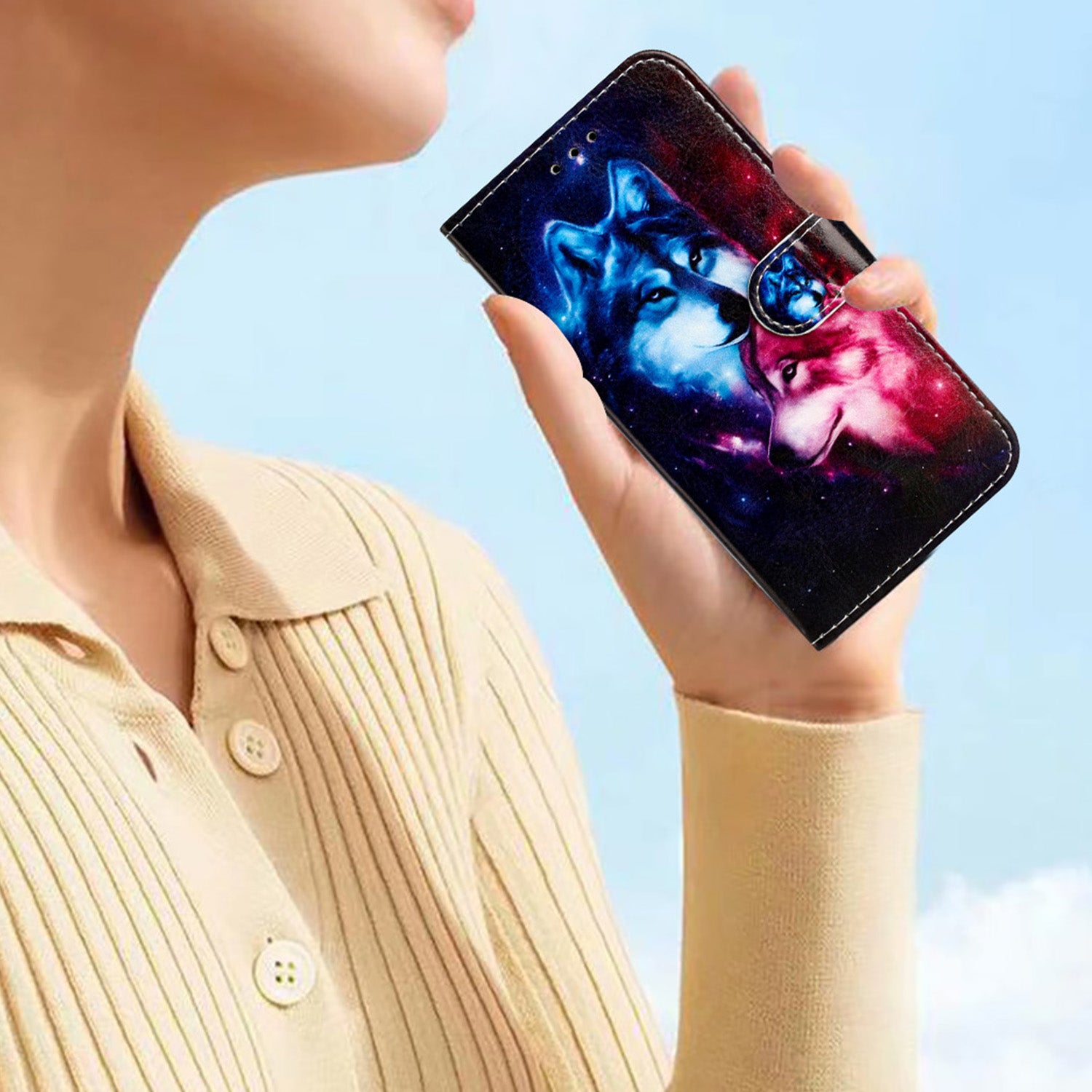 Til Samsung Galaxy A32 4G (EU-version) Mønsterudskrivning Stødsikker telefonetui Læderpung Flip Stand Shell