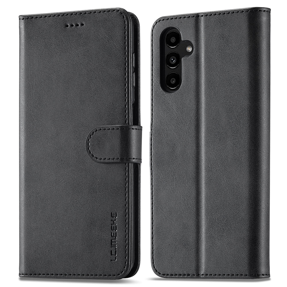 LC.IMEEKE For Samsung Galaxy A24 4G Calf Texture Leather Phone Case Wallet Stand Mobile Phone Cover
