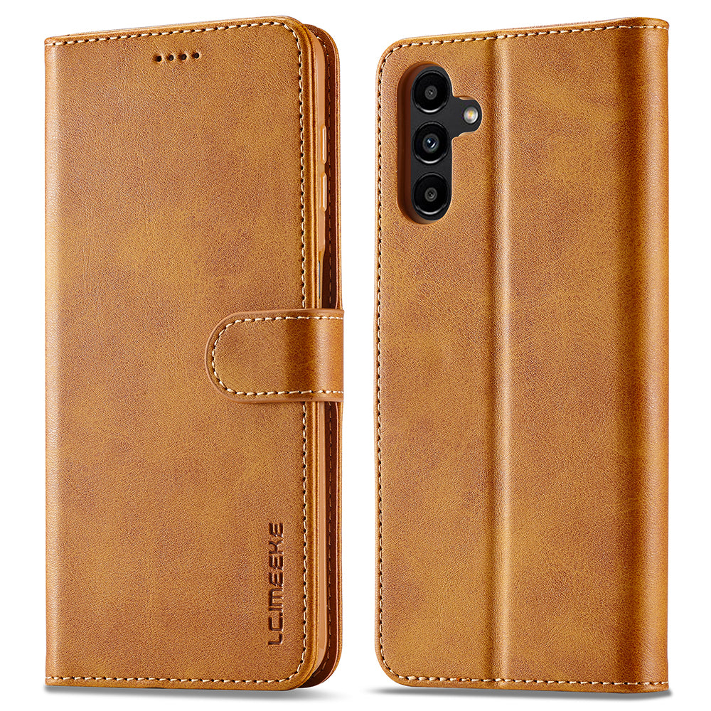 LC.IMEEKE For Samsung Galaxy A24 4G Calf Texture Leather Phone Case Wallet Stand Mobile Phone Cover