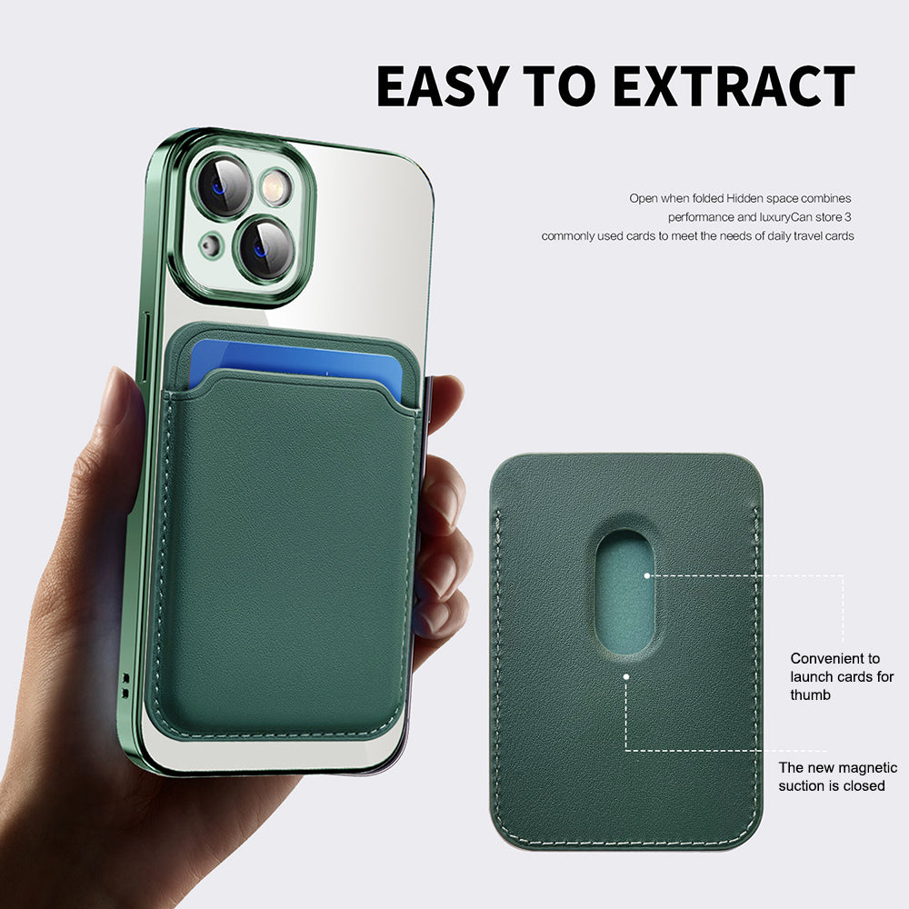 Pro iPhone 14 Plus TPU PC Mobile Case Anti-Scratch Magnetic Cover with Card Bag