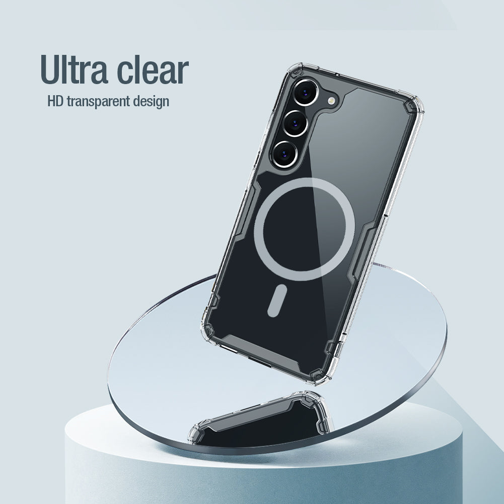 NILLKIN Nature Pro Series for Samsung Galaxy S23 Magnetic Phone Case PC+TPU Anti-drop Clear Phone Cover
