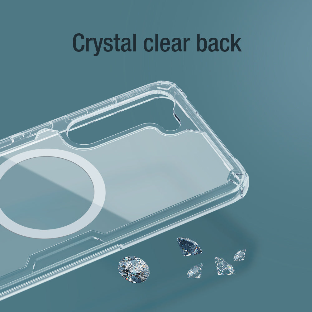 NILLKIN Nature Pro Series for Samsung Galaxy S23 Magnetic Phone Case PC+TPU Anti-drop Clear Phone Cover