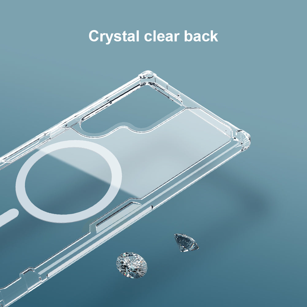 NILLKIN Nature Pro Series for Samsung Galaxy S23 Ultra Magnetic Clear Phone Case PC+TPU Mobile Phone Cover