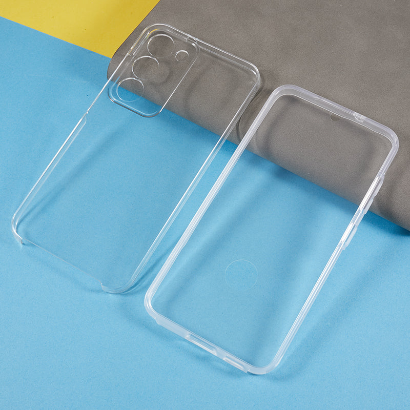 For Samsung Galaxy S23 Clear Case TPU + Acrylic Anti-Scratch Phone Cover with PET Screen Protector