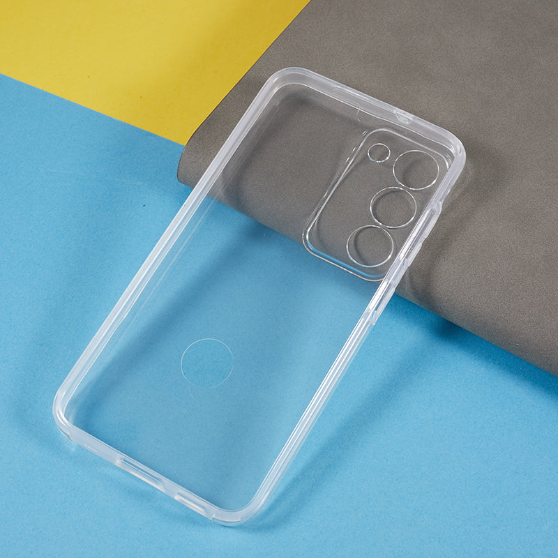 For Samsung Galaxy S23 Clear Case TPU + Acrylic Anti-Scratch Phone Cover with PET Screen Protector