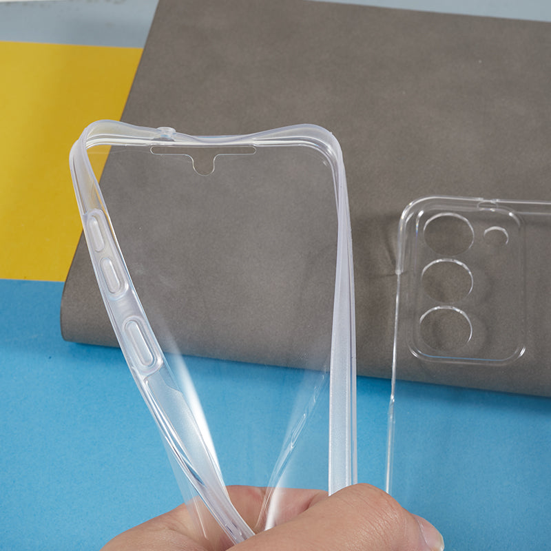 For Samsung Galaxy S23 Clear Case TPU + Acrylic Anti-Scratch Phone Cover with PET Screen Protector