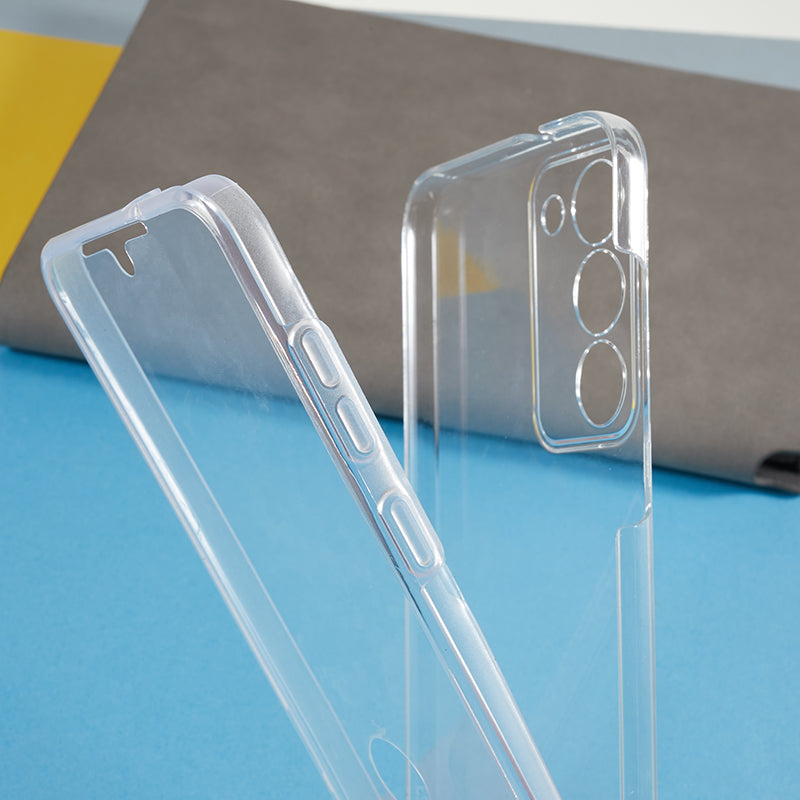 For Samsung Galaxy S23 Clear Case TPU + Acrylic Anti-Scratch Phone Cover with PET Screen Protector