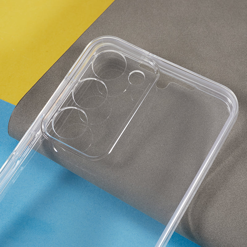 For Samsung Galaxy S23 Clear Case TPU + Acrylic Anti-Scratch Phone Cover with PET Screen Protector