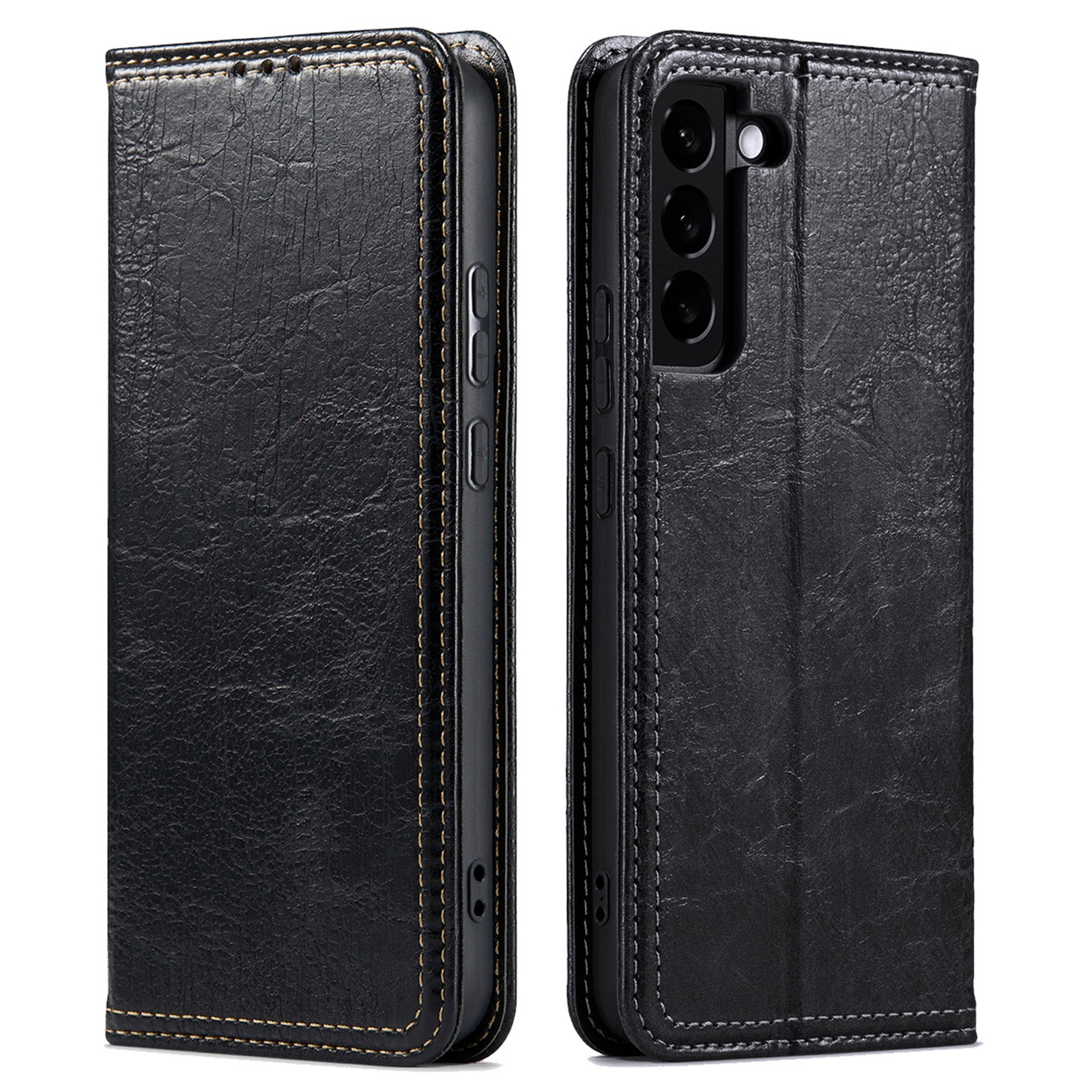 Anti-scratch Phone Case for Samsung Galaxy S23 Tree Texture Phone Cover Leather Stand Wallet Phone Shell