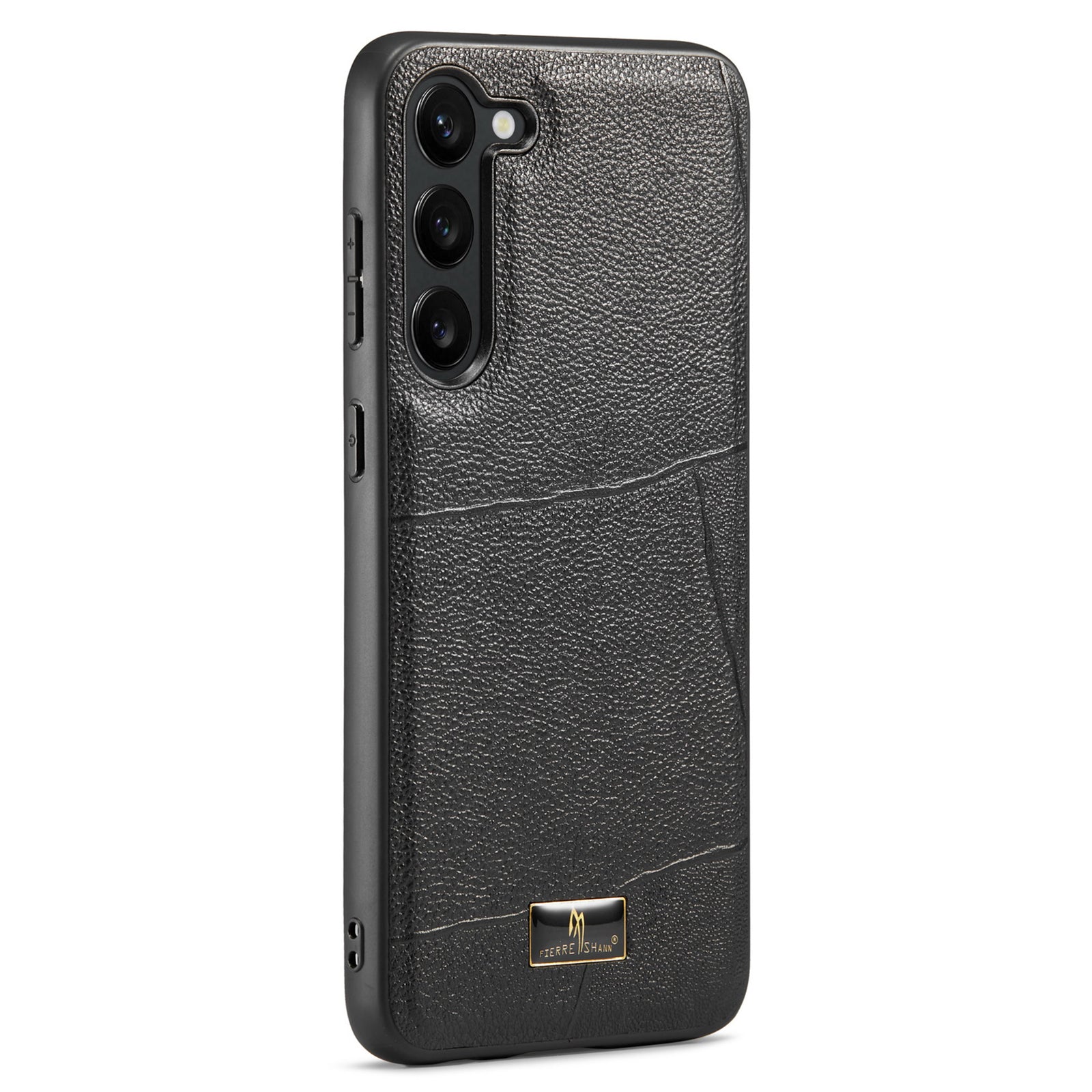 FIERRE SHANN For Samsung Galaxy S23 Cell Phone Cover Hardware Decor PU Leather TPU Case