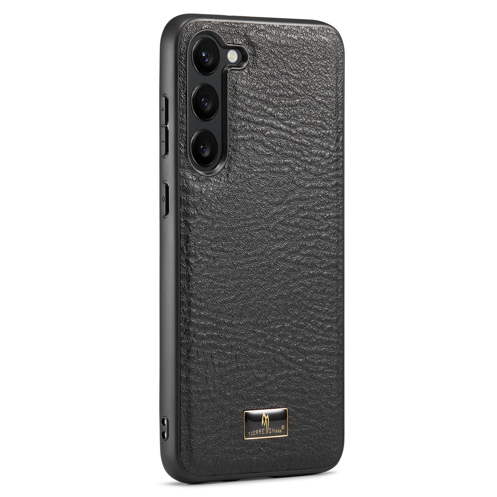 FIERRE SHANN For Samsung Galaxy S23 Cell Phone Cover Hardware Decor PU Leather TPU Case
