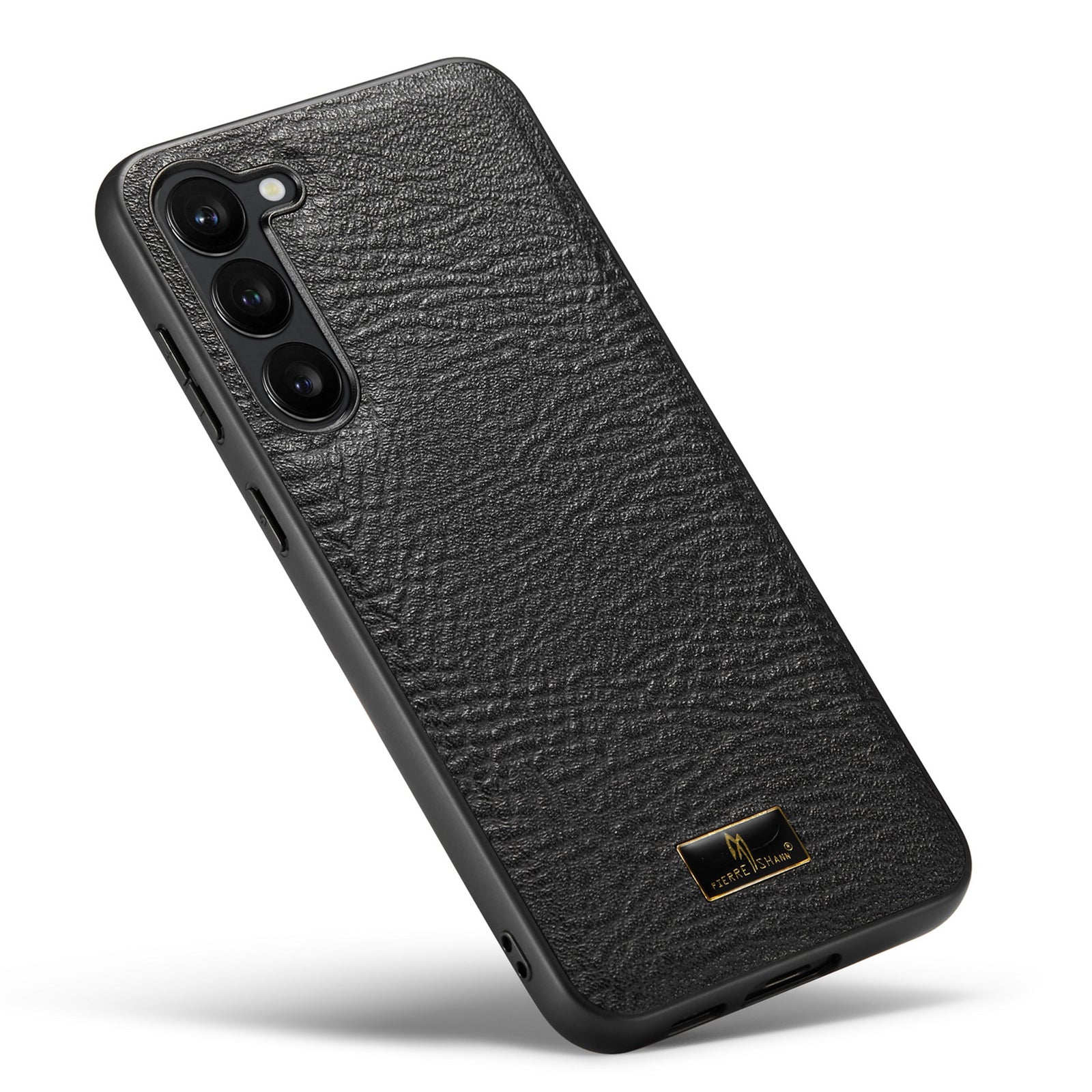 FIERRE SHANN For Samsung Galaxy S23 Cell Phone Cover Hardware Decor PU Leather TPU Case