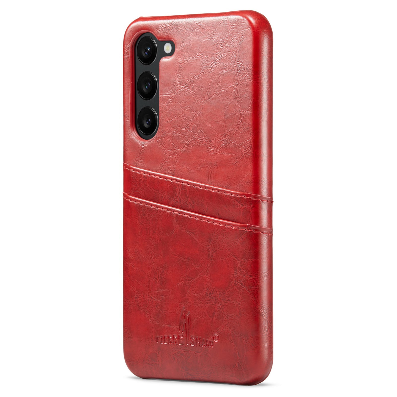 FIERRE SHANN For Samsung Galaxy S23 Phone Protective Cover Card Slots Oil Wax PU Leather PC Phone Case